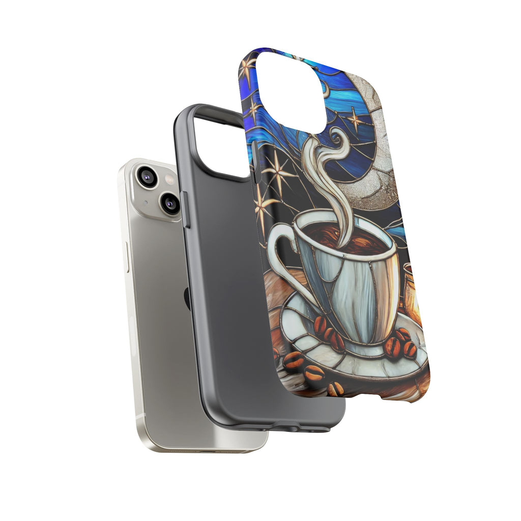 Stained Glass Coffee Phone Case – Cozy Artistic Design for Coffee Lovers