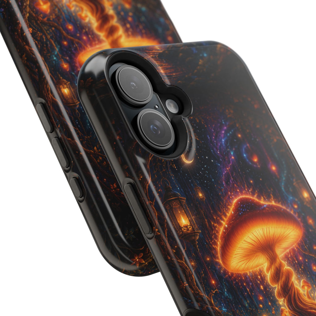 Psychedelic Glowing Mushroom Phone Case – MagSafe Galaxy Art Cover