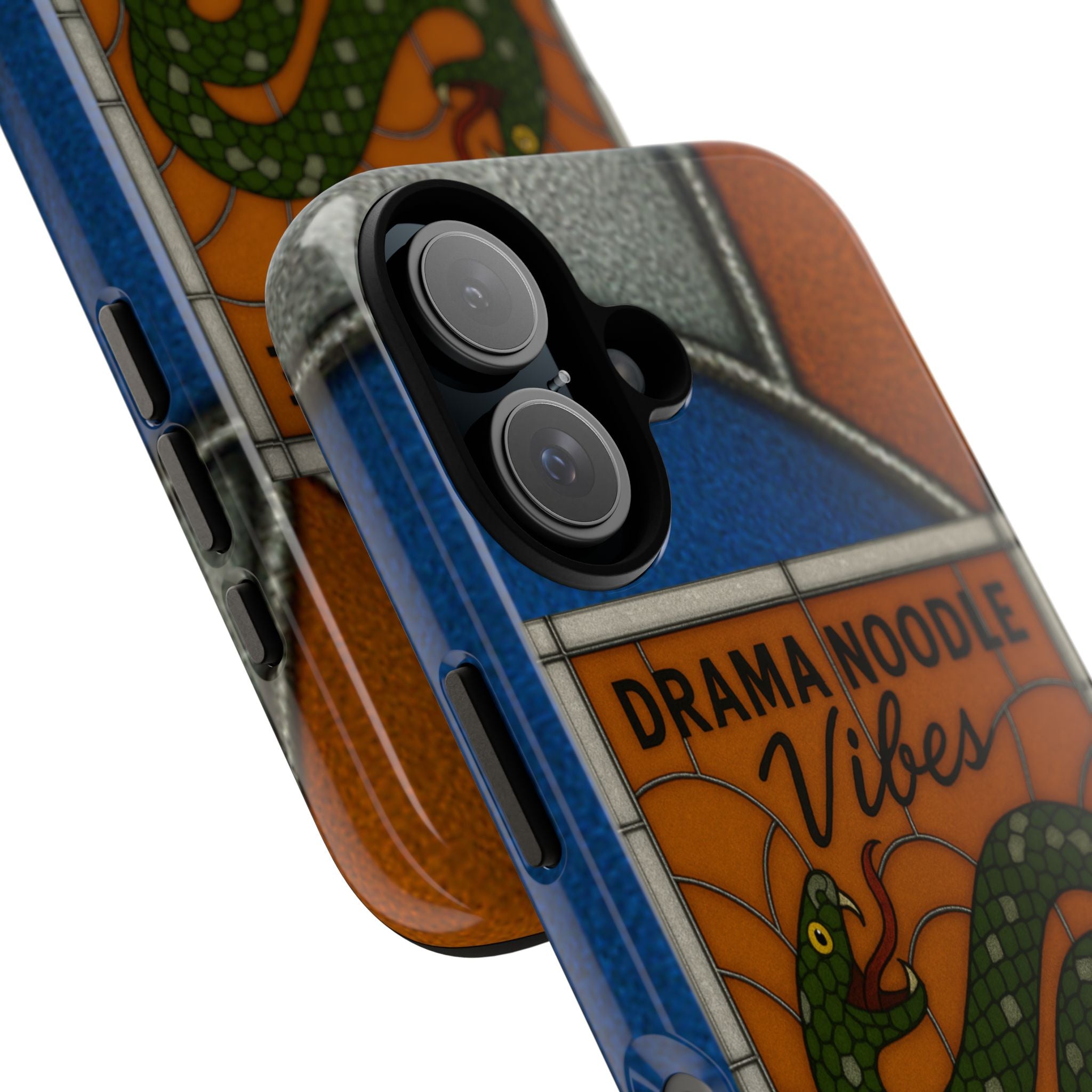 Stained Glass Snake Phone Case – Vibrant Drama Noodle Aesthetic Cover