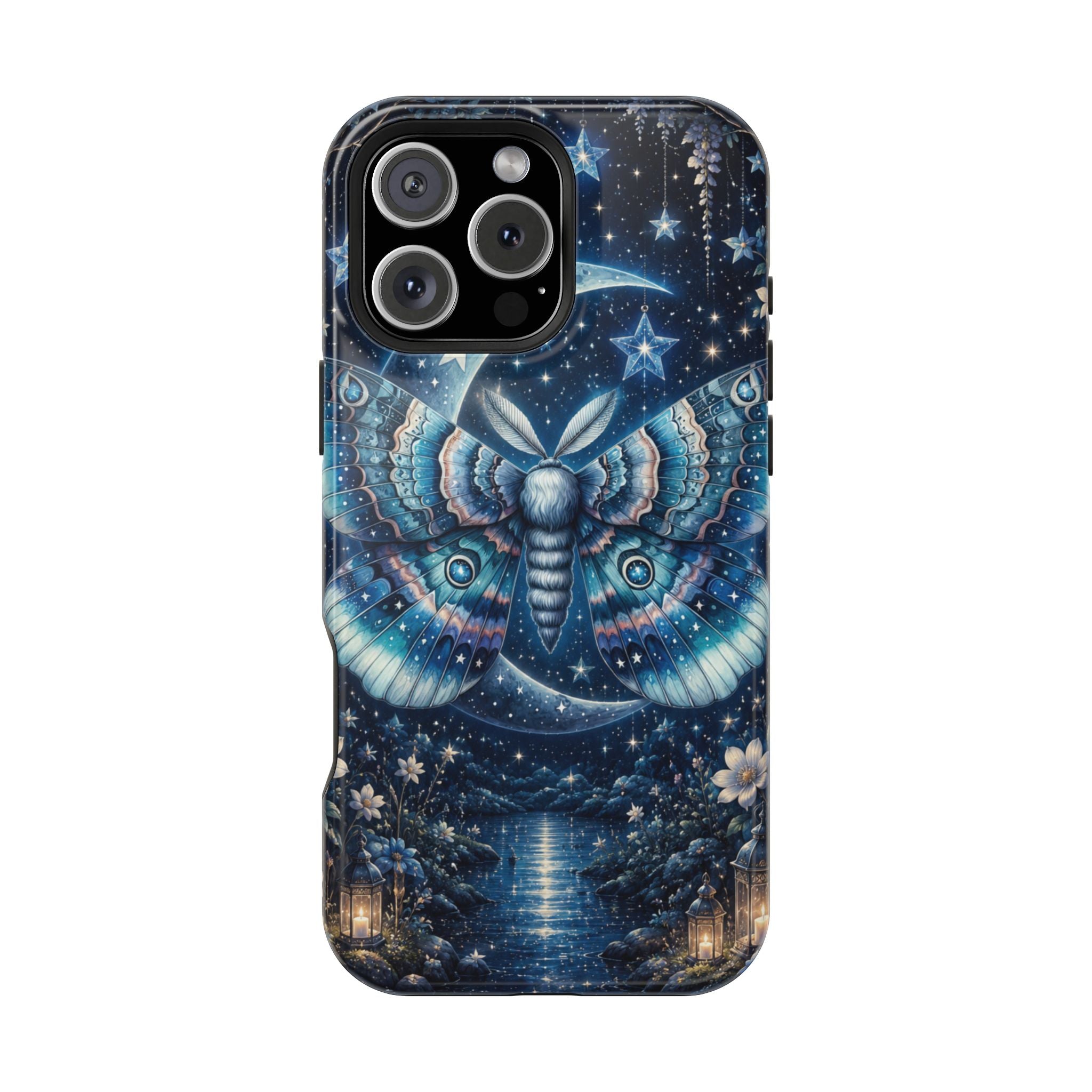 Mystic Moth Moon Phone Case – Night Sky MagSafe-Compatible Cover