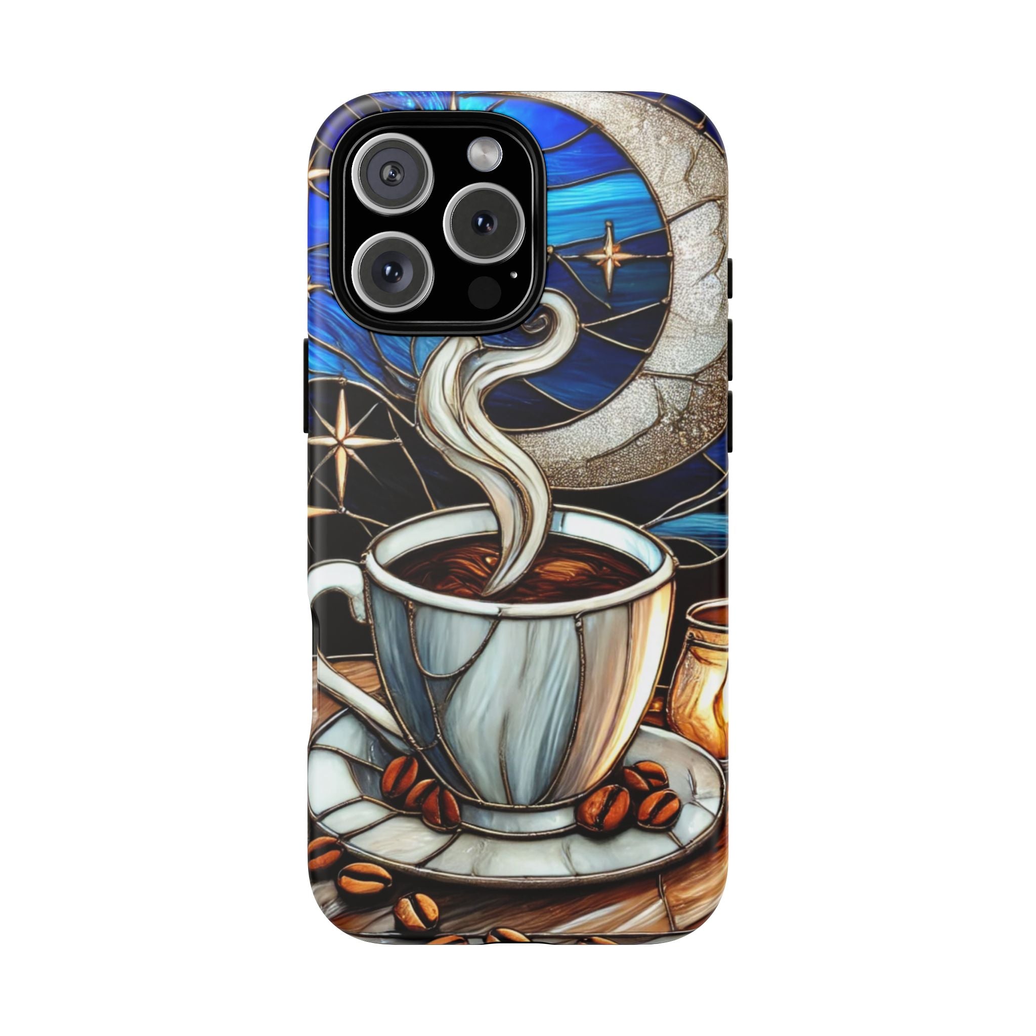 Stained Glass Coffee Phone Case – Cozy Artistic Design for Coffee Lovers