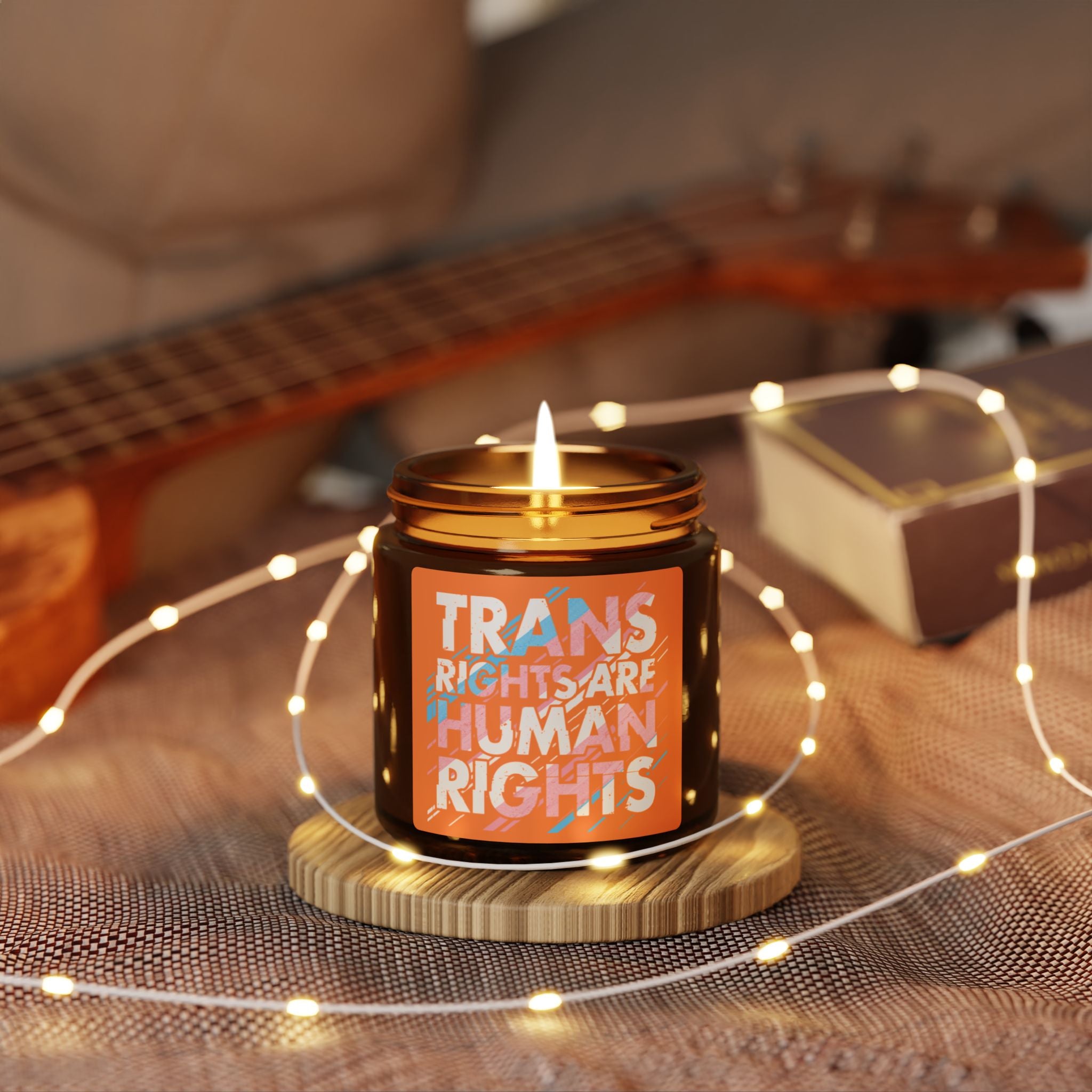 Trans Rights Are Human Rights Scented Soy Candle, LGBTQ Inclusive Statement Candle, Trans Community Gift For Friend, Pride Celebration Decor