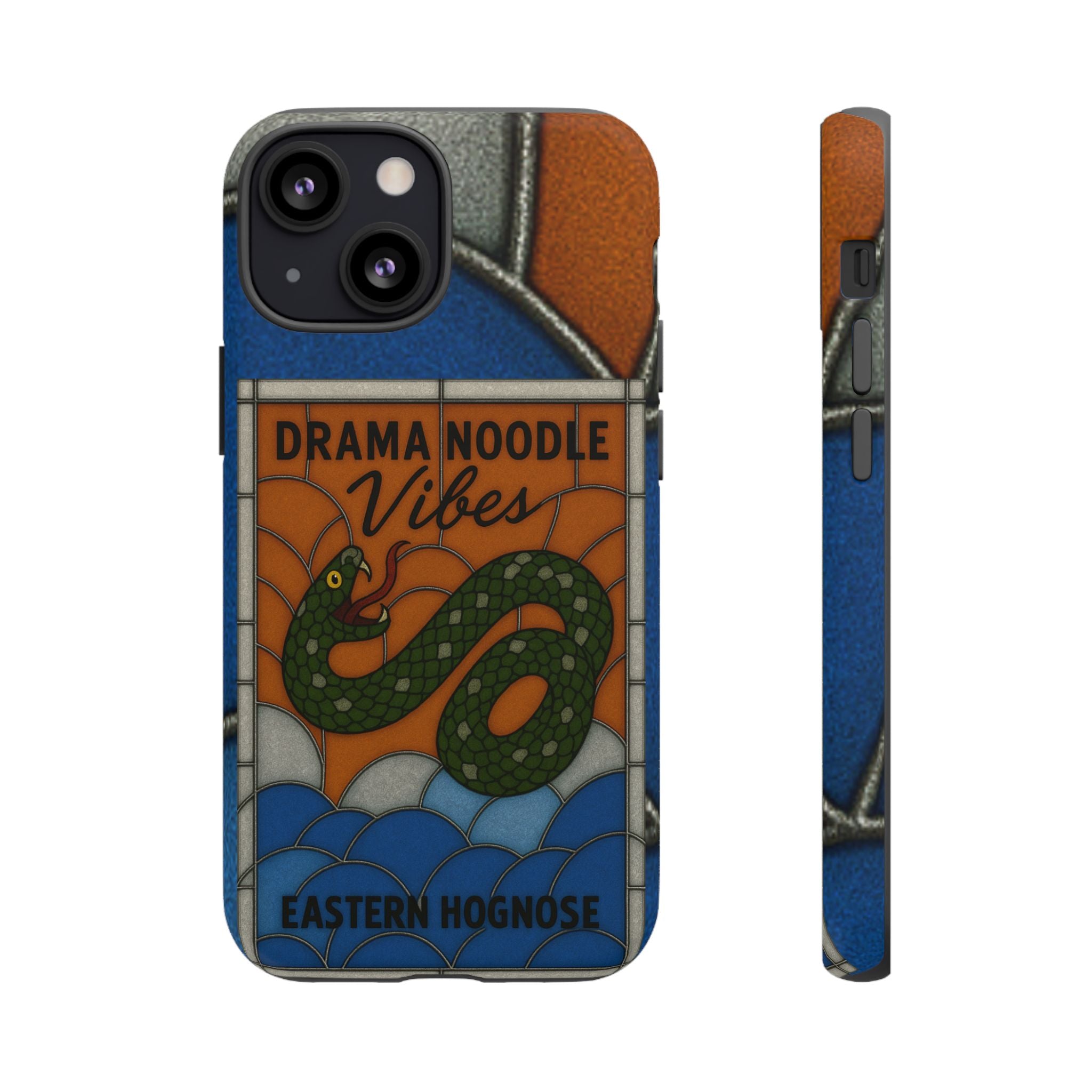 Stained Glass Snake Phone Case – Vibrant Drama Noodle Aesthetic Cover