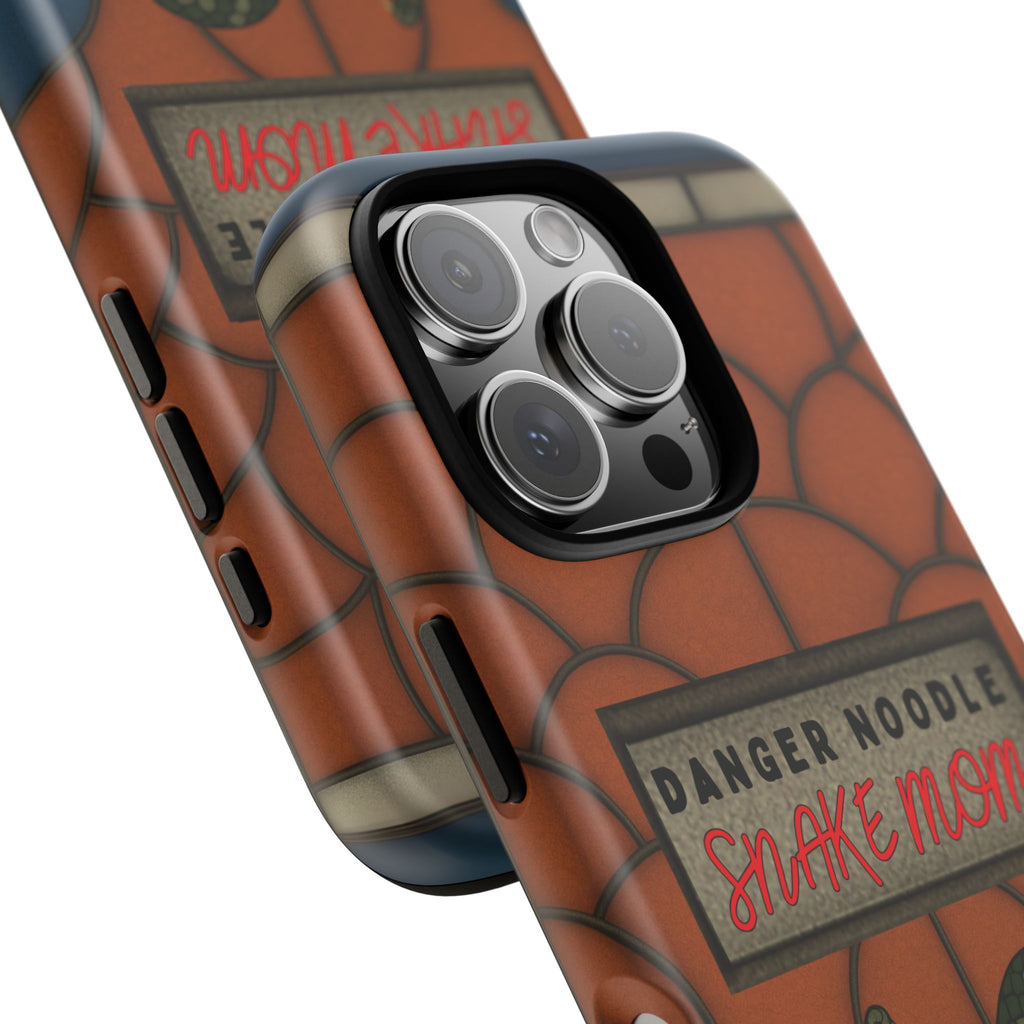 Danger Noodle Snake Mom Phone Case | Snakes Are Beautiful |Stained Glass Snake Art | Funny Snake Lover Gift |  Reptile Mom Phone Cover