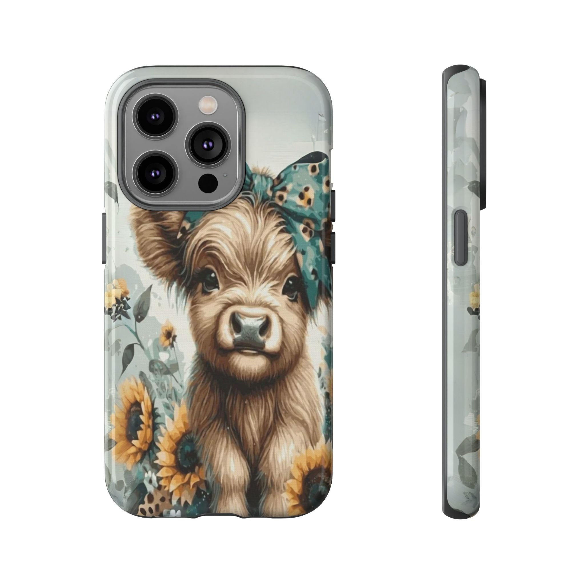 Adorable Cow Phone Case – Floral Farmhouse Design, Cute Animal Lover Gift