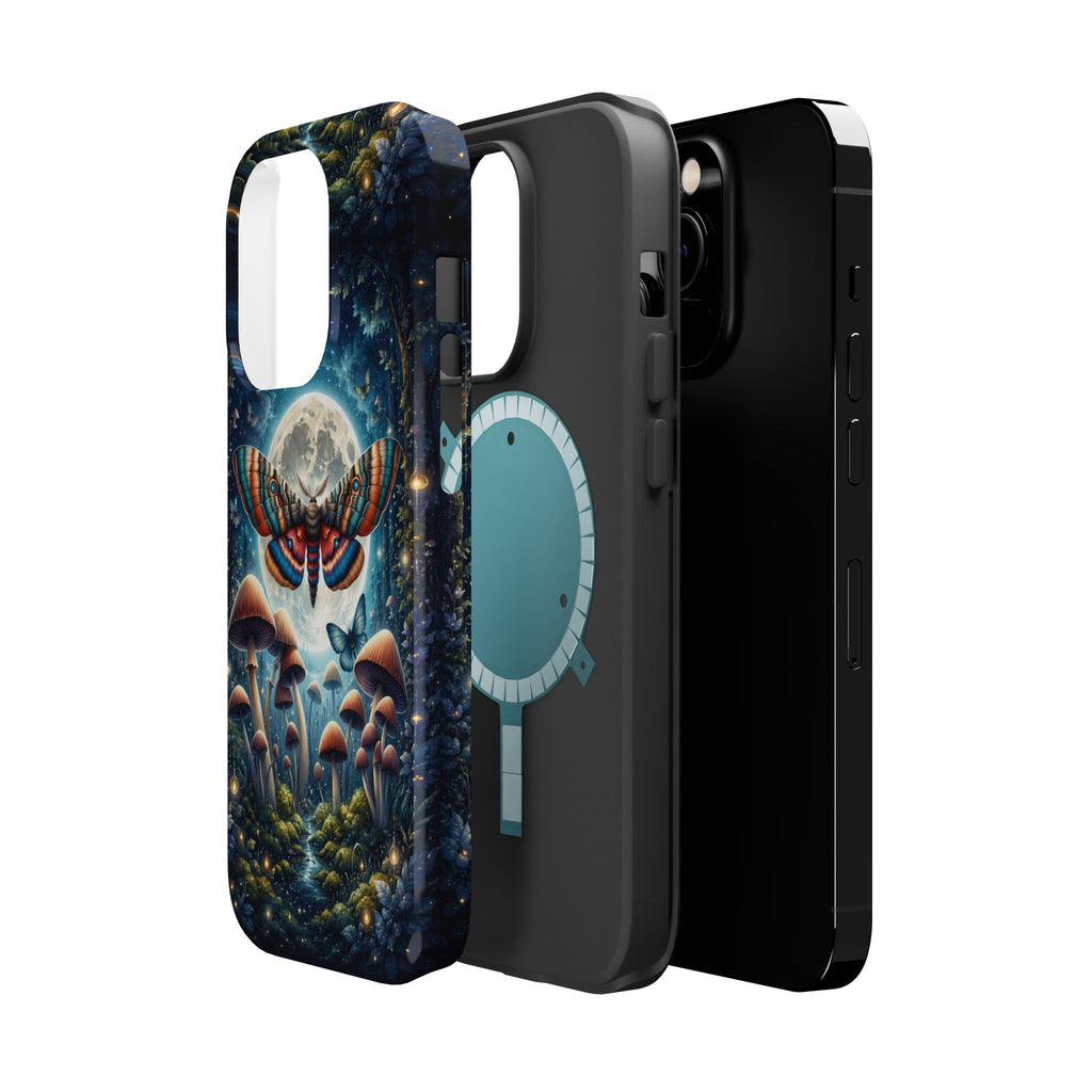 Mystic Moth Moon Phone Case – Whimsical MagSafe-Compatible Cover