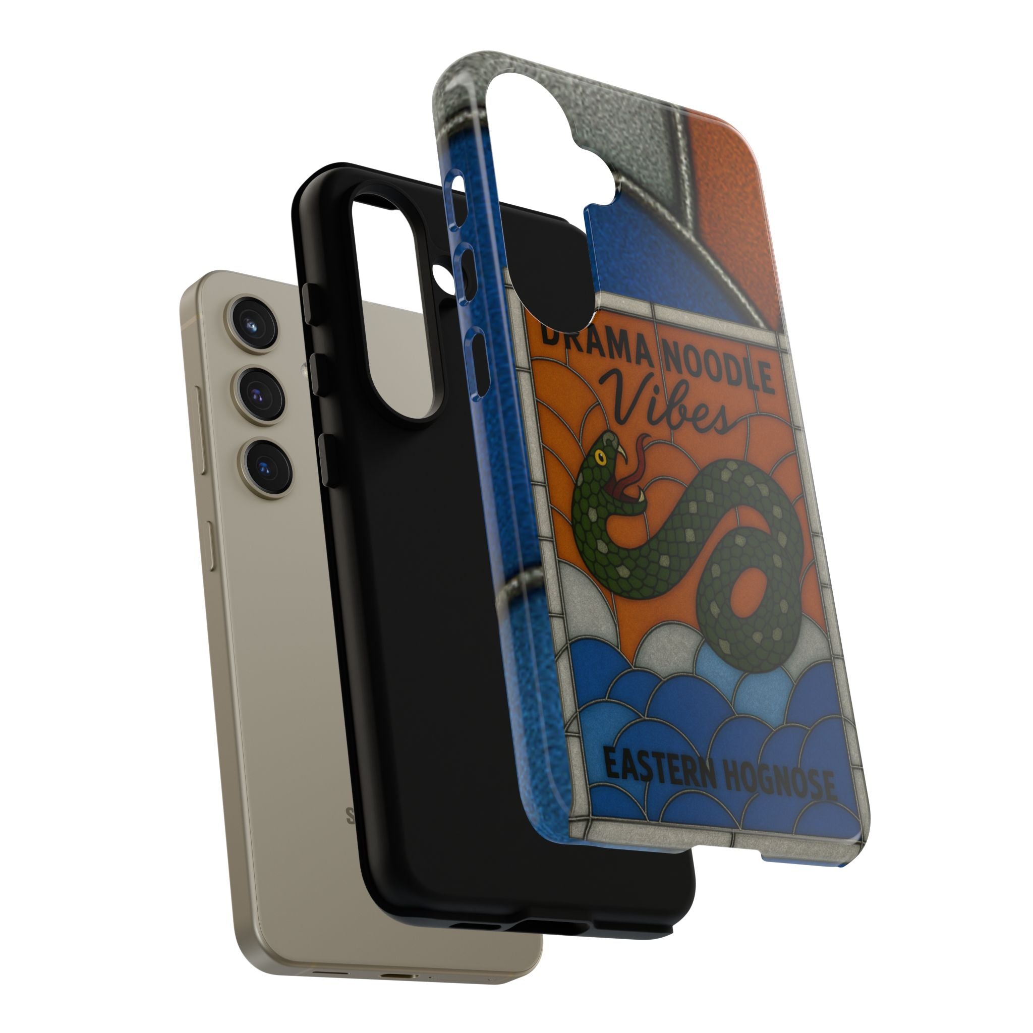 Stained Glass Snake Phone Case – Vibrant Drama Noodle Aesthetic Cover
