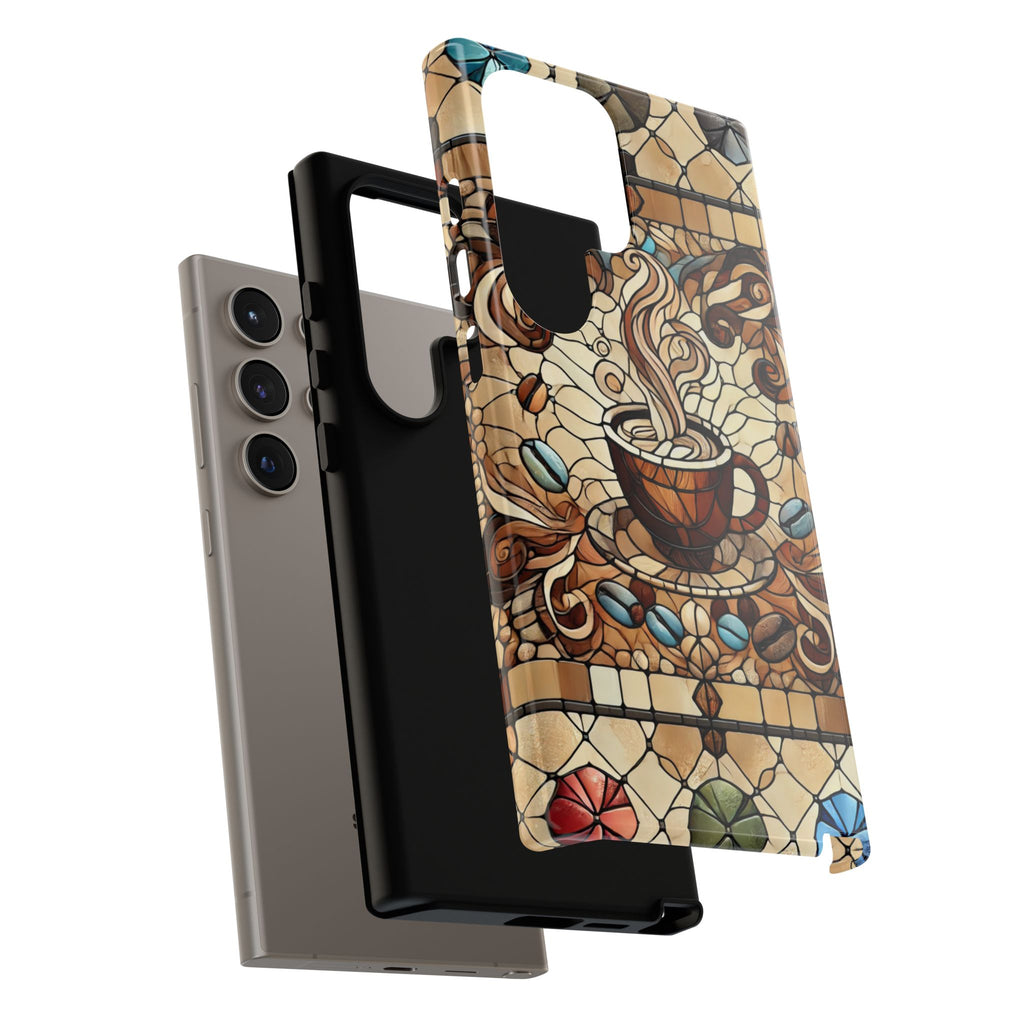 Stained Glass Coffee iPhone Case – Shockproof TPU, 3D Wrap Design