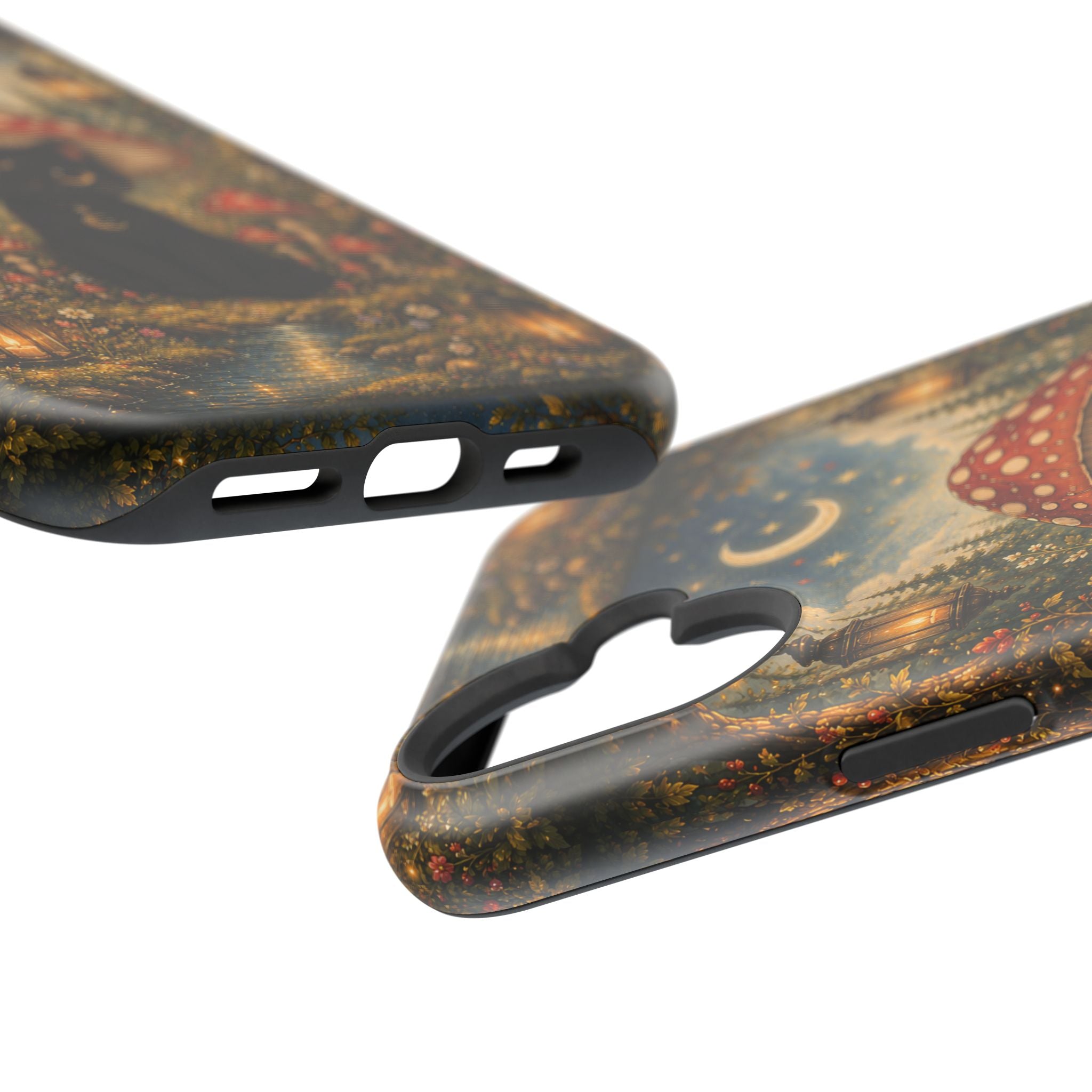 Black Cat & Mushroom Phone Case – Magical MagSafe-Compatible Cover