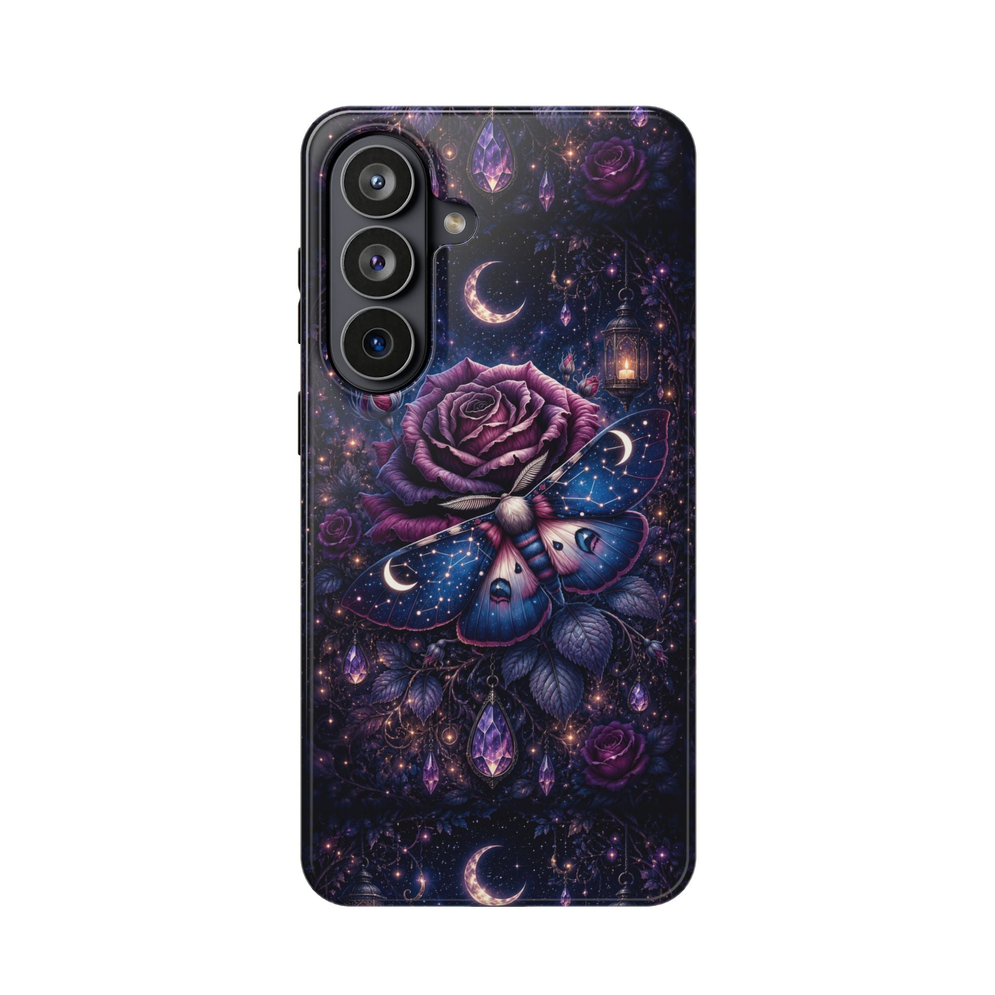 Mystical Rose & Moth Phone Case – Floral MagSafe-Compatible Cover