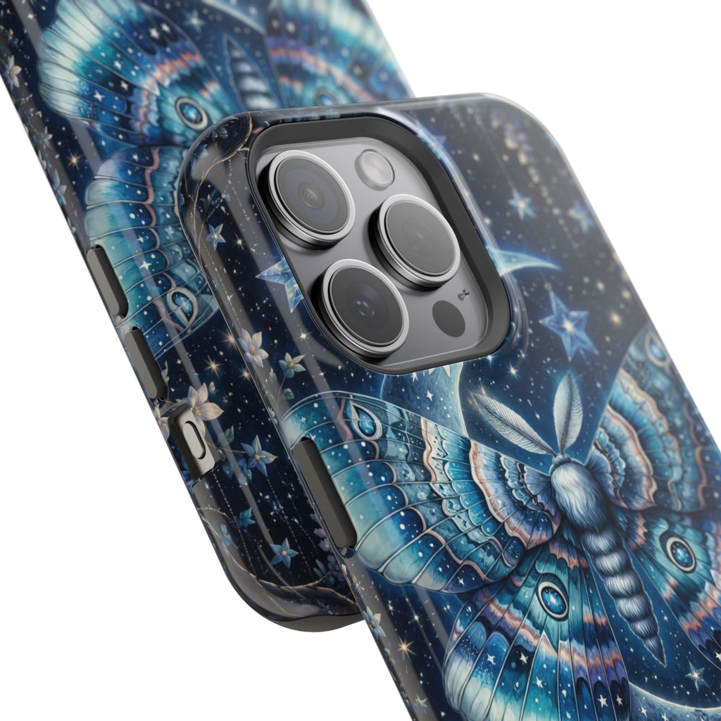 Mystic Moth Moon Phone Case – Night Sky MagSafe-Compatible Cover