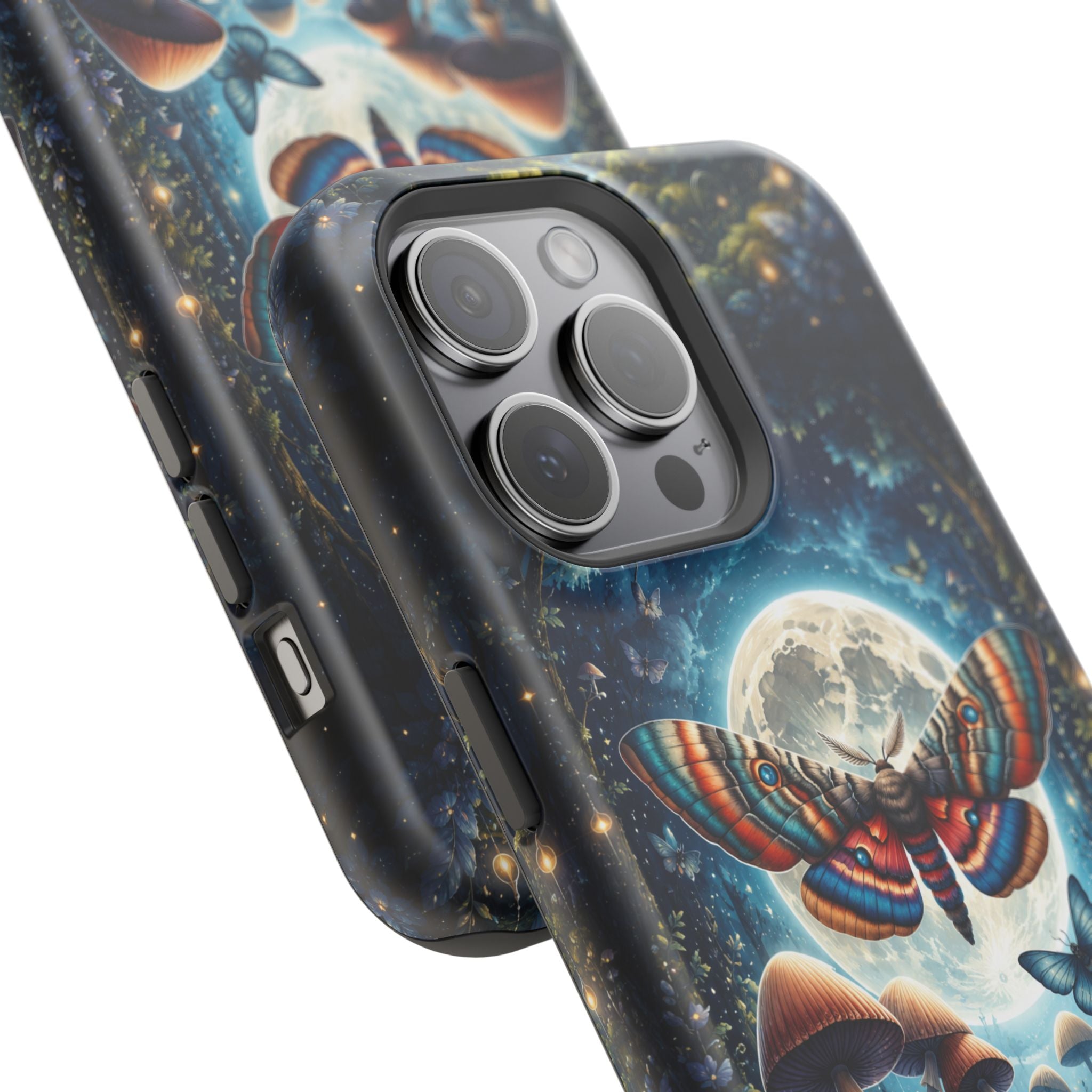 Mystic Moth Moon Phone Case – Whimsical MagSafe-Compatible Cover