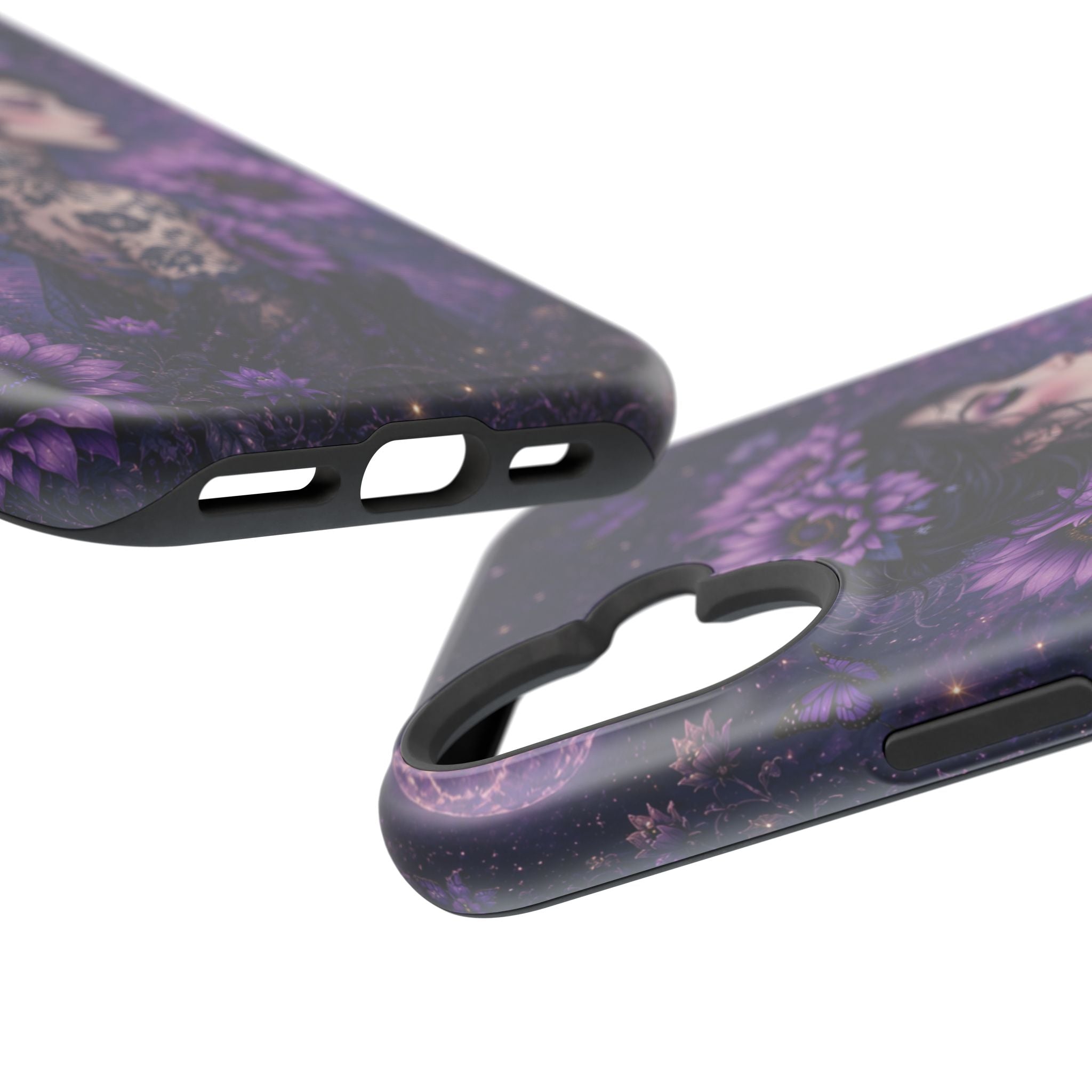 Gothic Floral Woman Phone Case – Dark Botanical MagSafe-Compatible Cover