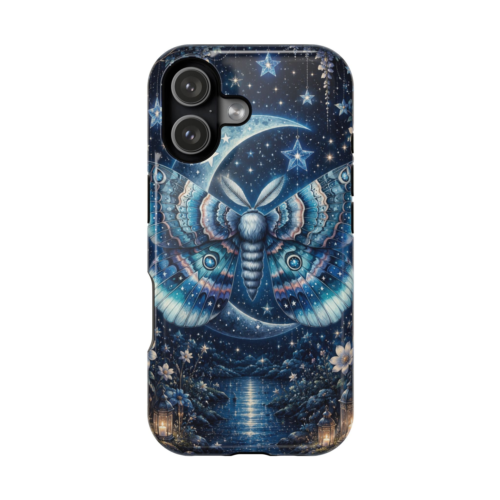Mystic Moth Moon Phone Case – Night Sky MagSafe-Compatible Cover