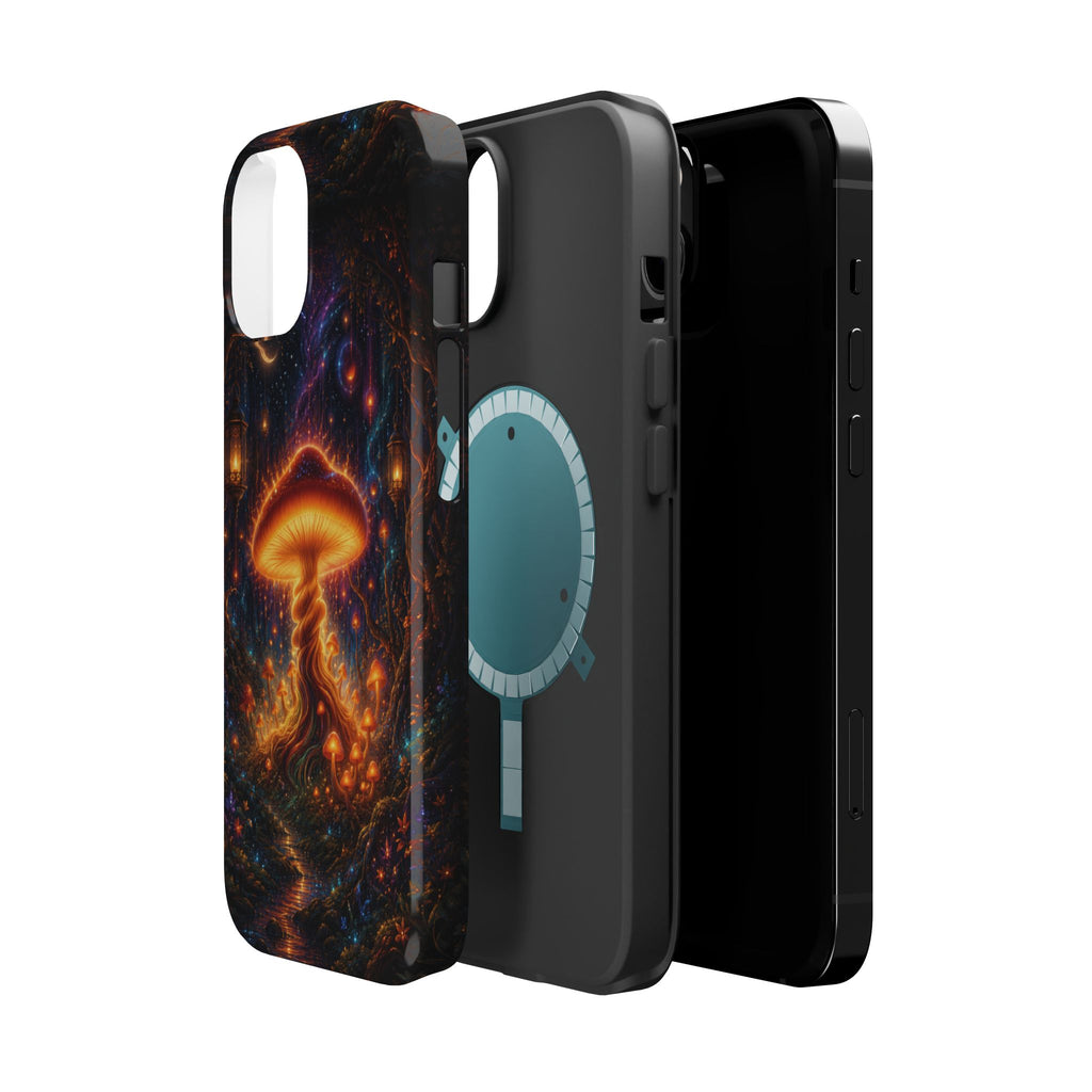 Psychedelic Glowing Mushroom Phone Case – MagSafe Galaxy Art Cover