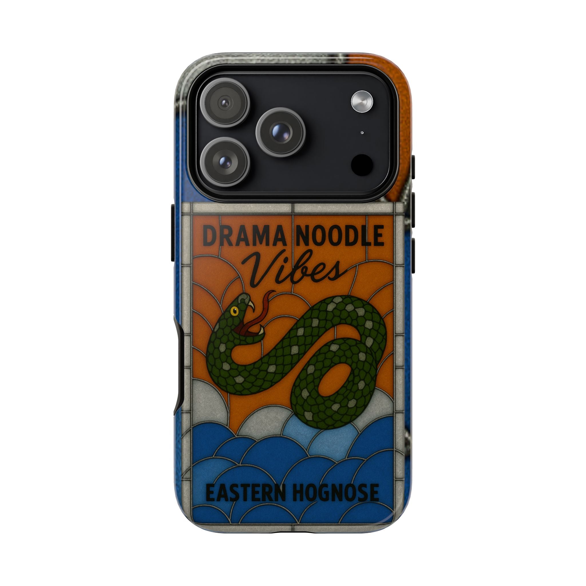 Stained Glass Snake Phone Case – Vibrant Drama Noodle Aesthetic Cover