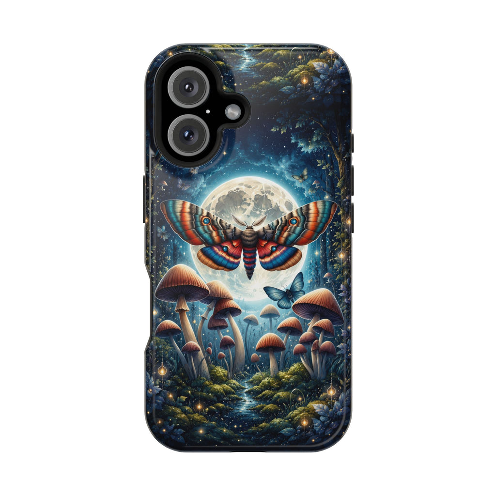 Mystic Moth Moon Phone Case – Whimsical MagSafe-Compatible Cover