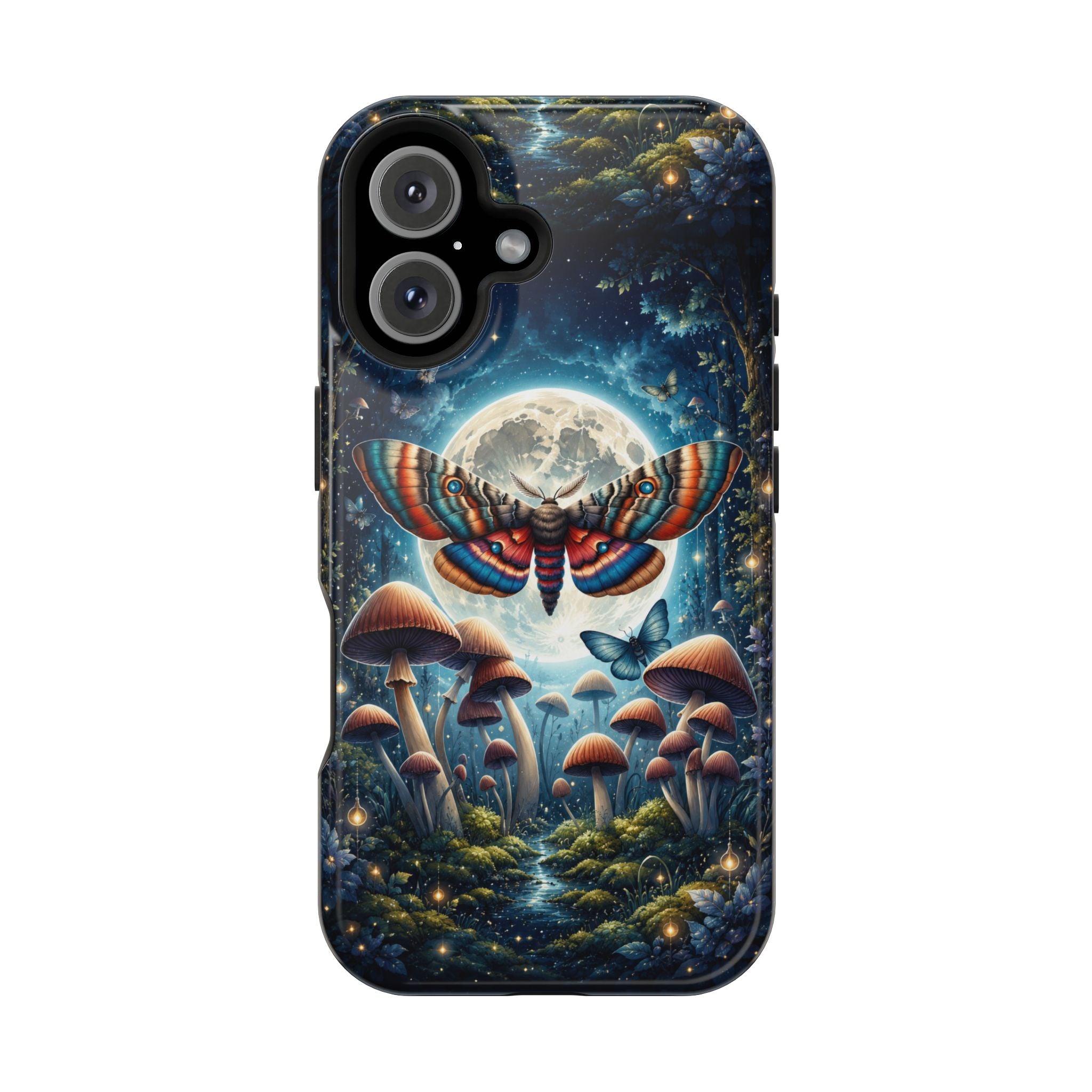 Mystic Moth Moon Phone Case – Whimsical MagSafe-Compatible Cover