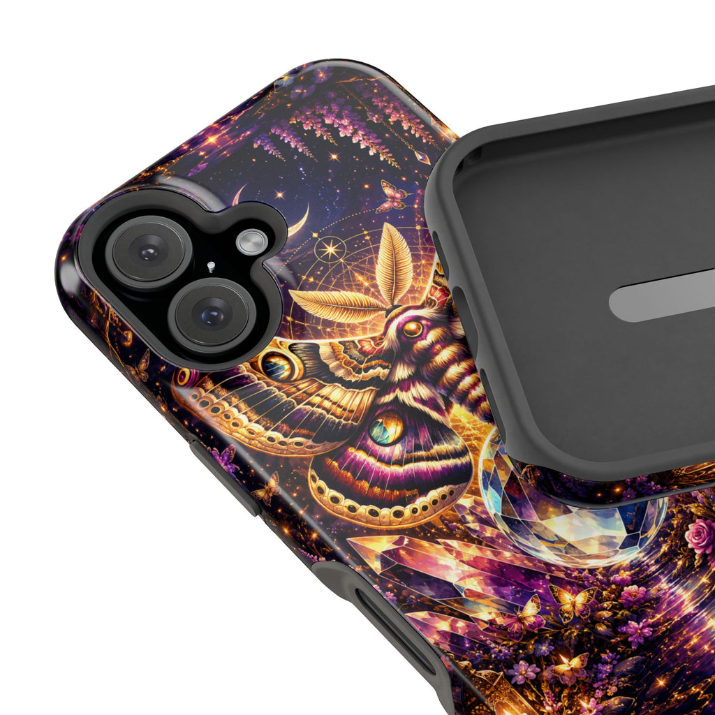 Mystic Moth Crystal Phone Case – Jewel-Toned MagSafe-Compatible Cover