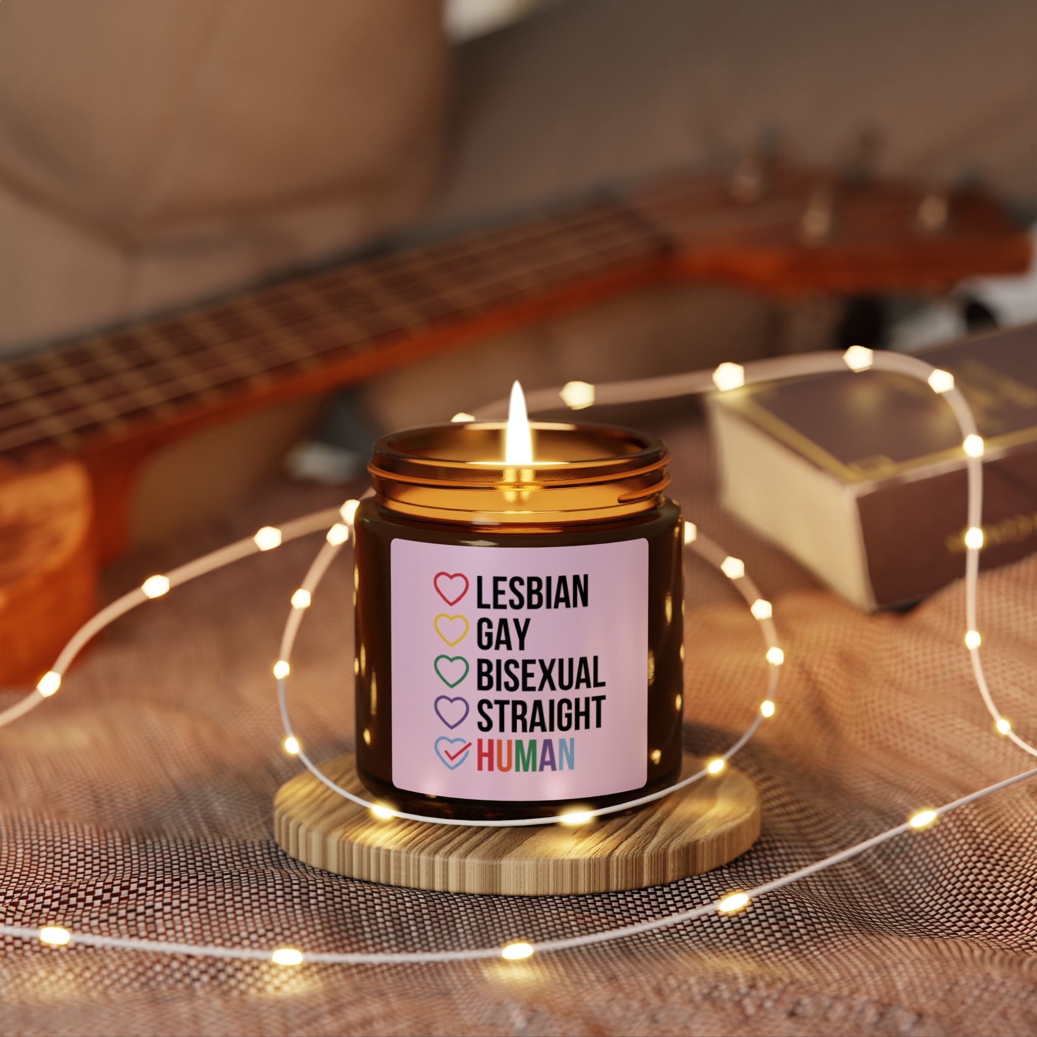 LGBTQ+ Pride Scented Soy Candle, Pride Month Celebration Gift From Daughter Son, Rainbow Pride Decor For Family, Love and Support Grad Gift