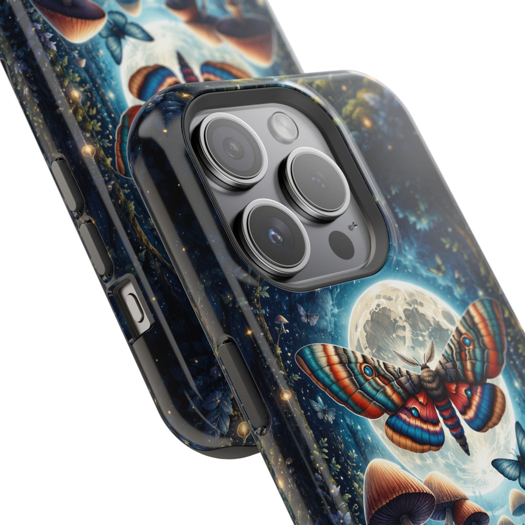 Mystic Moth Moon Phone Case – Whimsical MagSafe-Compatible Cover