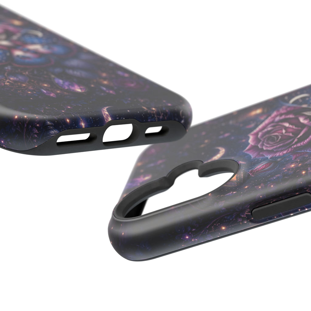 Mystical Rose & Moth Phone Case – Floral MagSafe-Compatible Cover