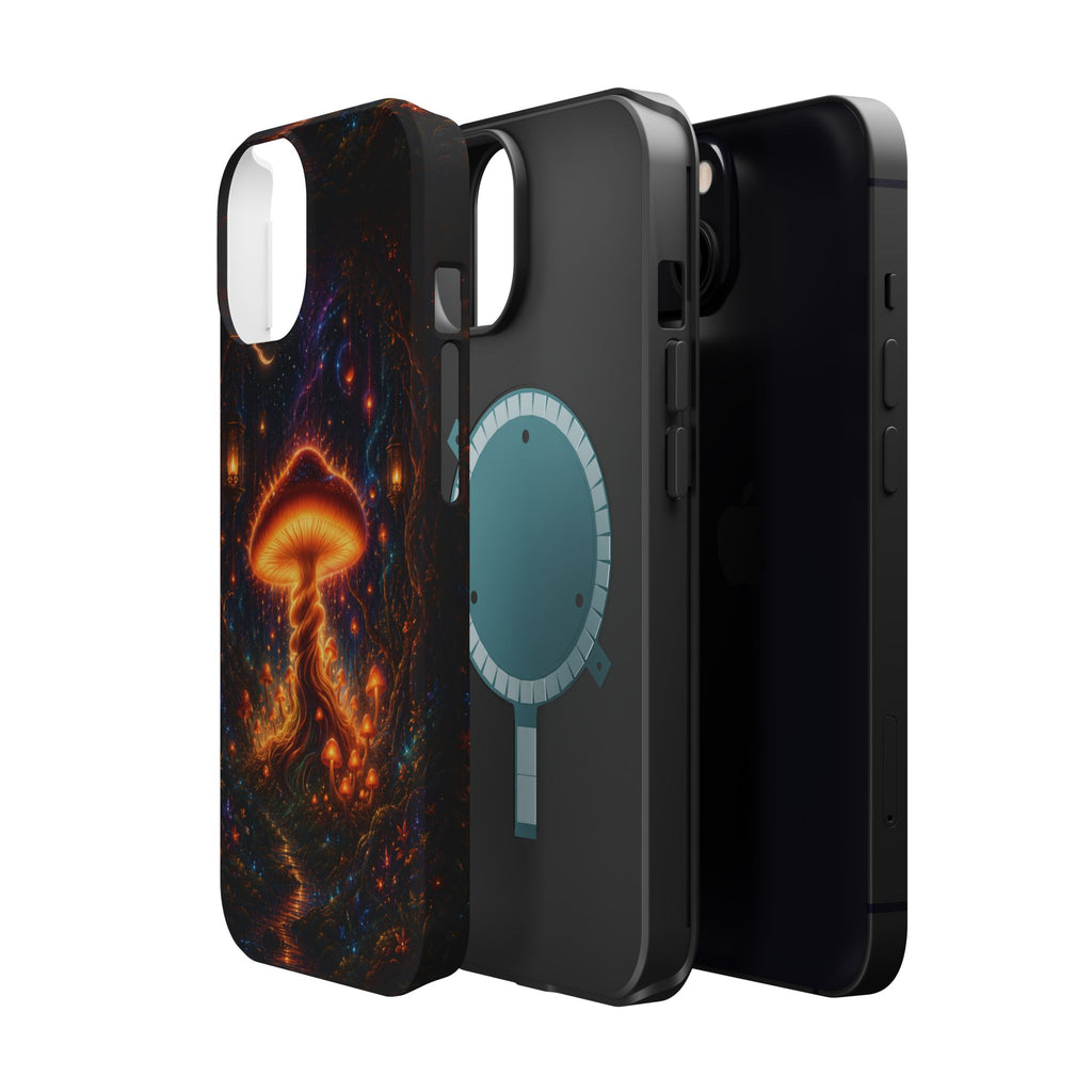 Psychedelic Glowing Mushroom Phone Case – MagSafe Galaxy Art Cover