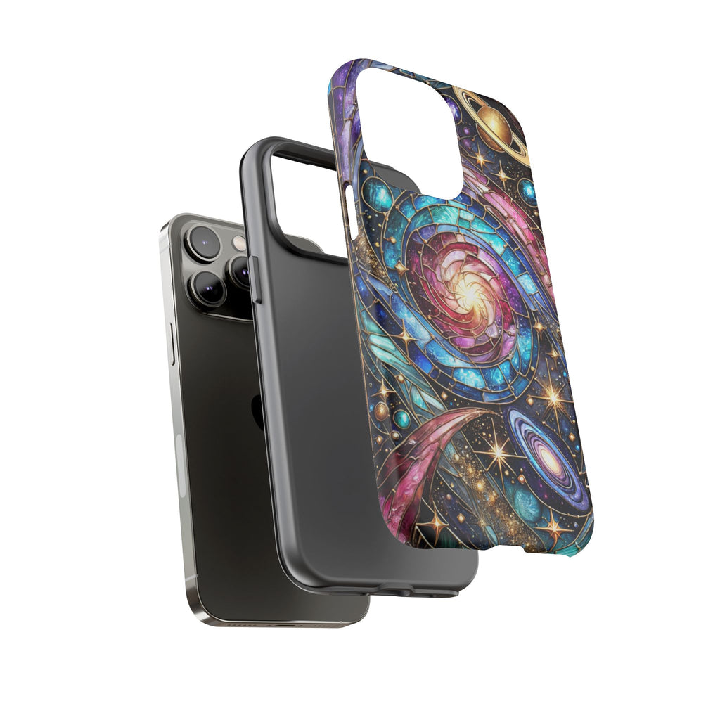 Galaxy Swirl Stained Glass Phone Case – Cosmic Celestial Cover