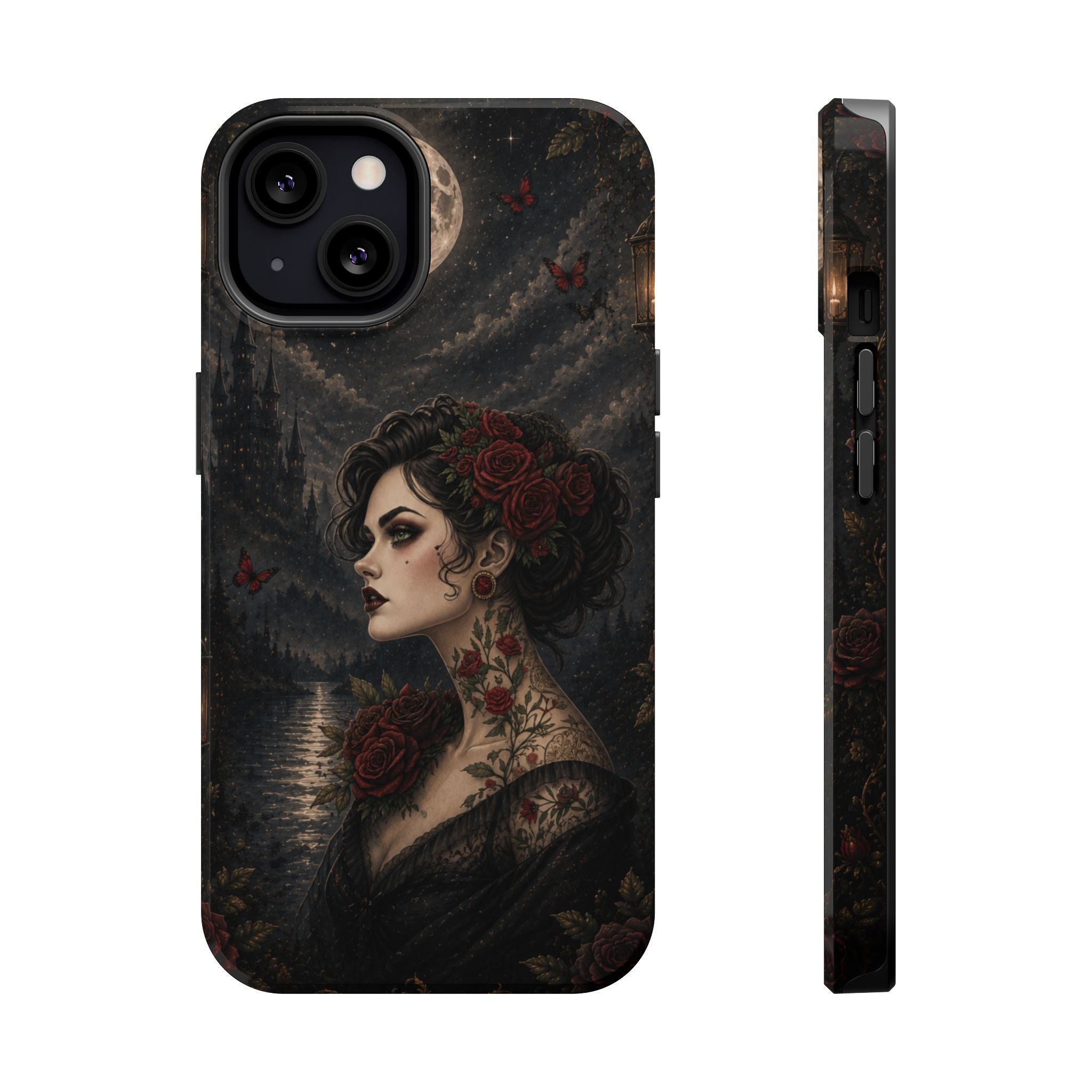 Gothic Rose Portrait Phone Case – Dark Romance MagSafe-Compatible Cover