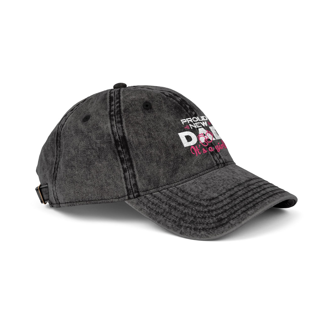 Vintage Embroidered Dad Cap — "Proud New Dad" Washed Baseball Hat