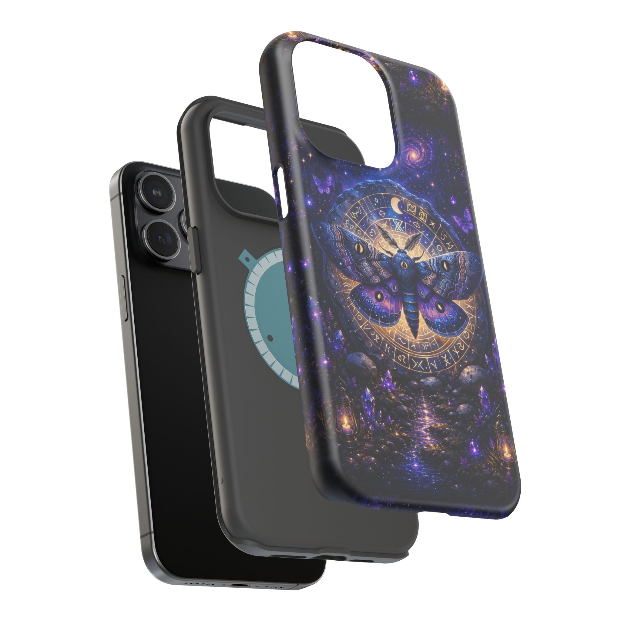 Astrological Moth Phone Case – Celestial MagSafe-Compatible Cover