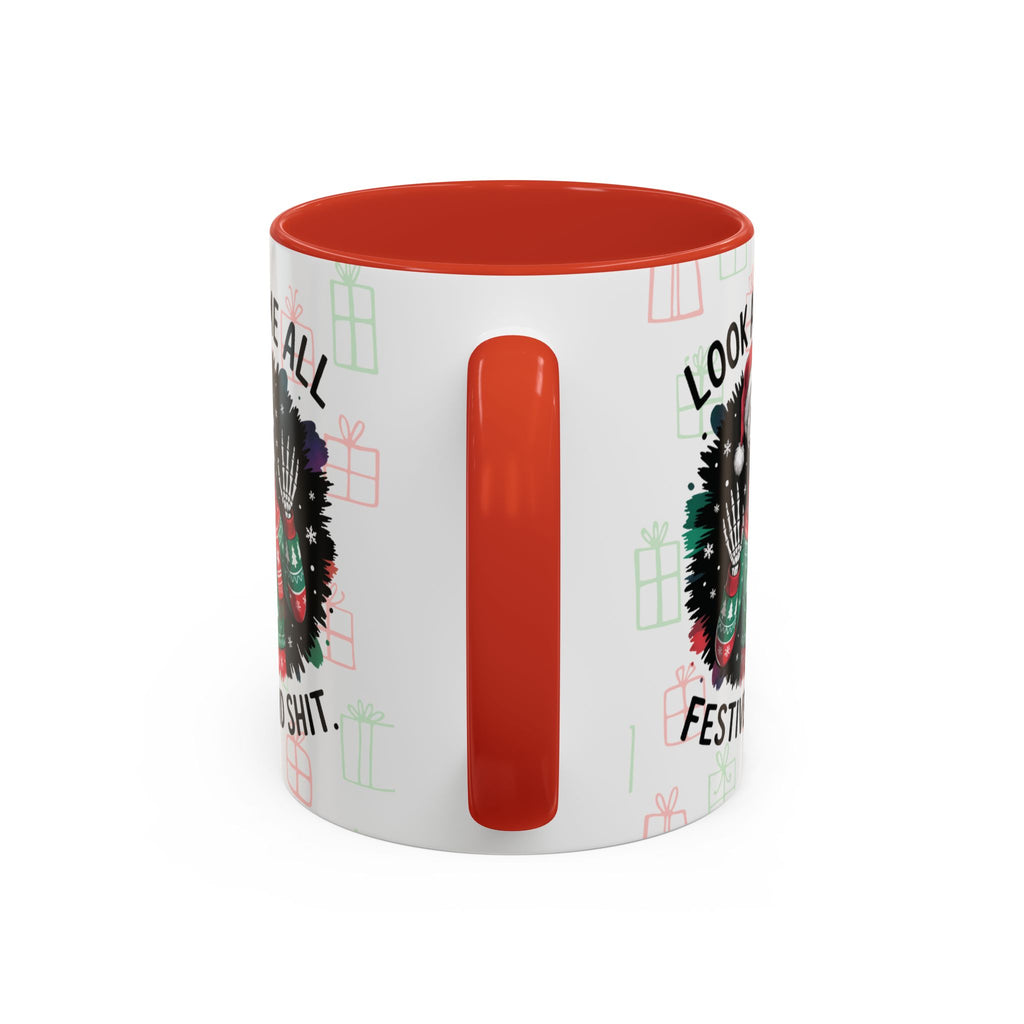 Halloween Lovers Christmas Mug, Funny Skeleton Christmas Mug