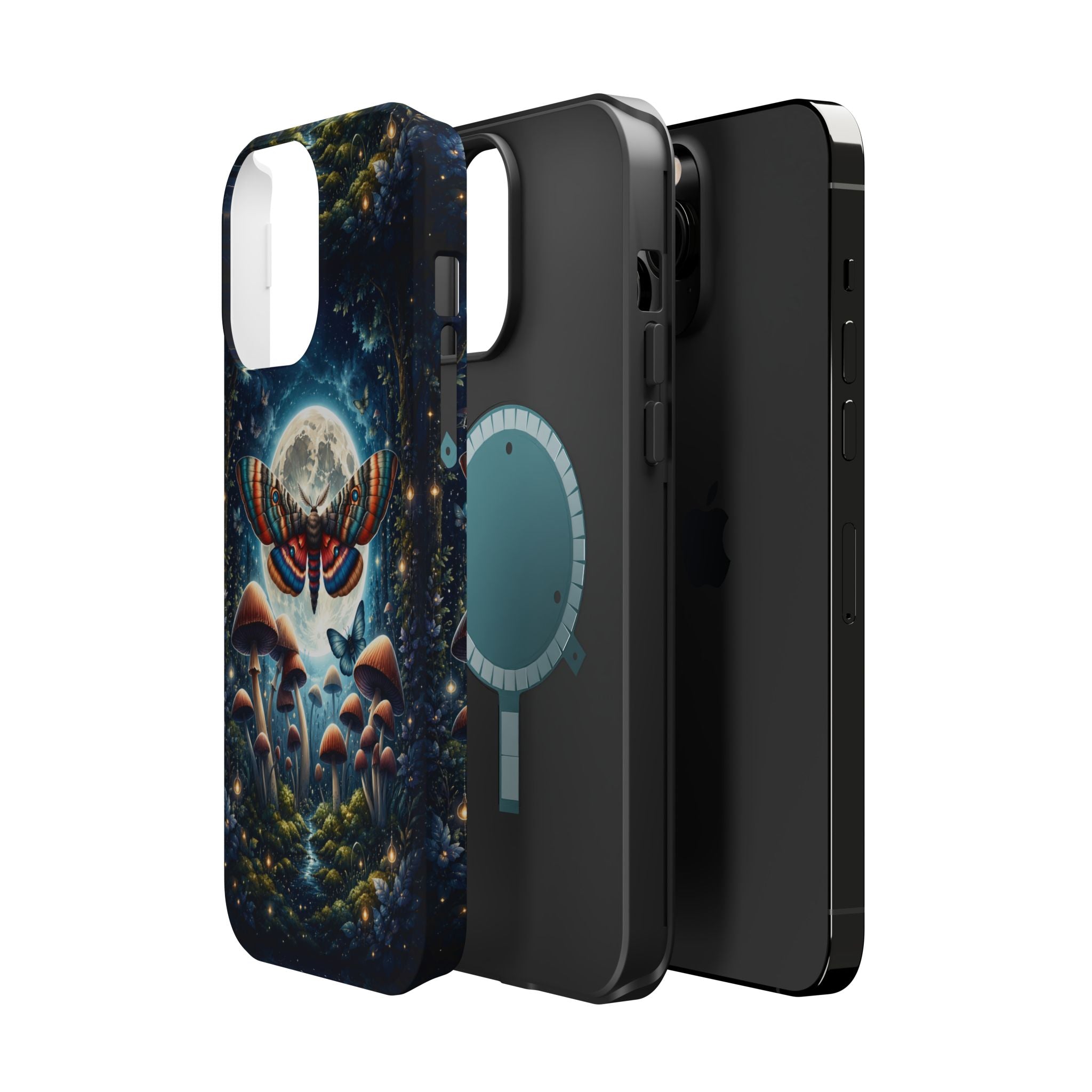 Mystic Moth Moon Phone Case – Whimsical MagSafe-Compatible Cover