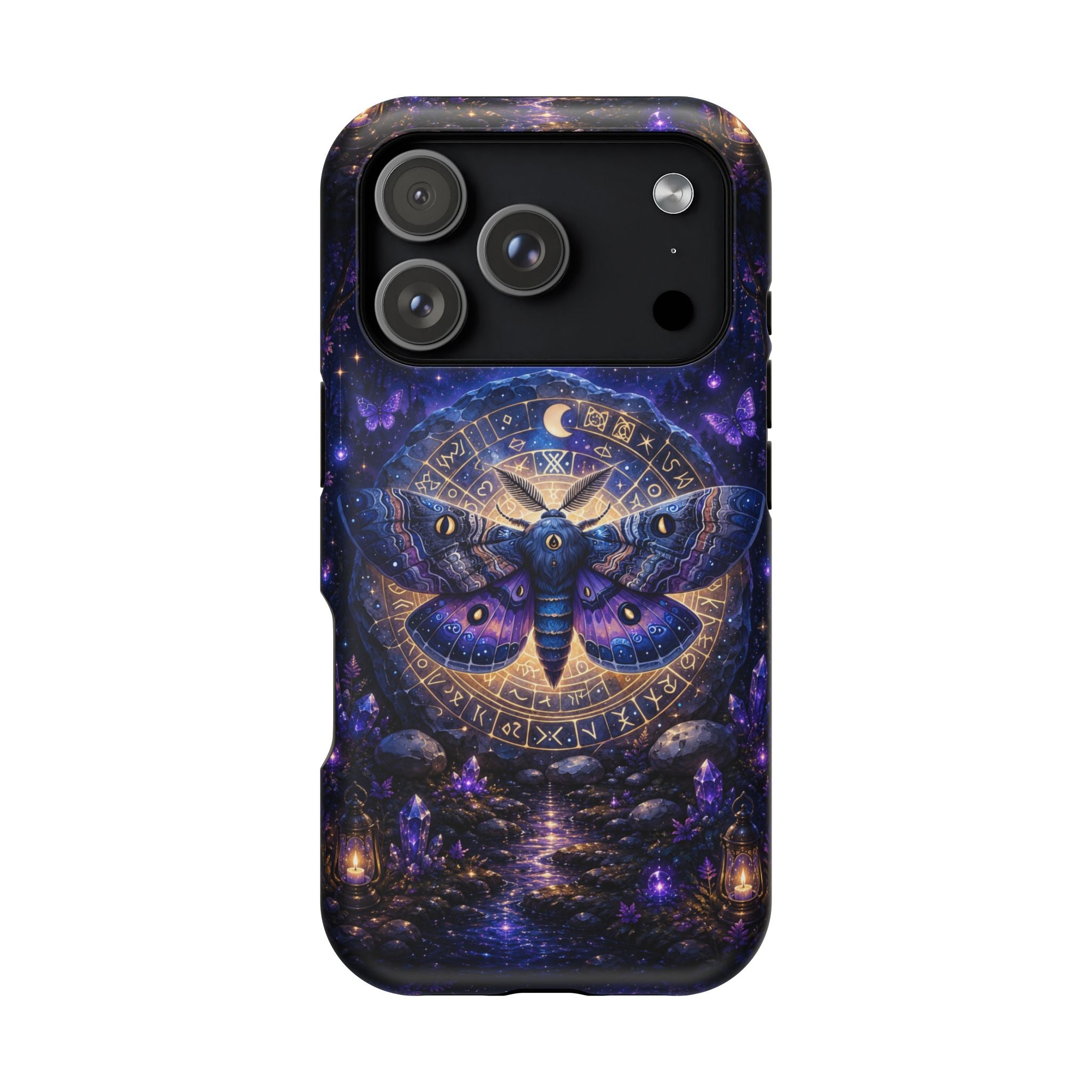 Astrological Moth Phone Case – Celestial MagSafe-Compatible Cover