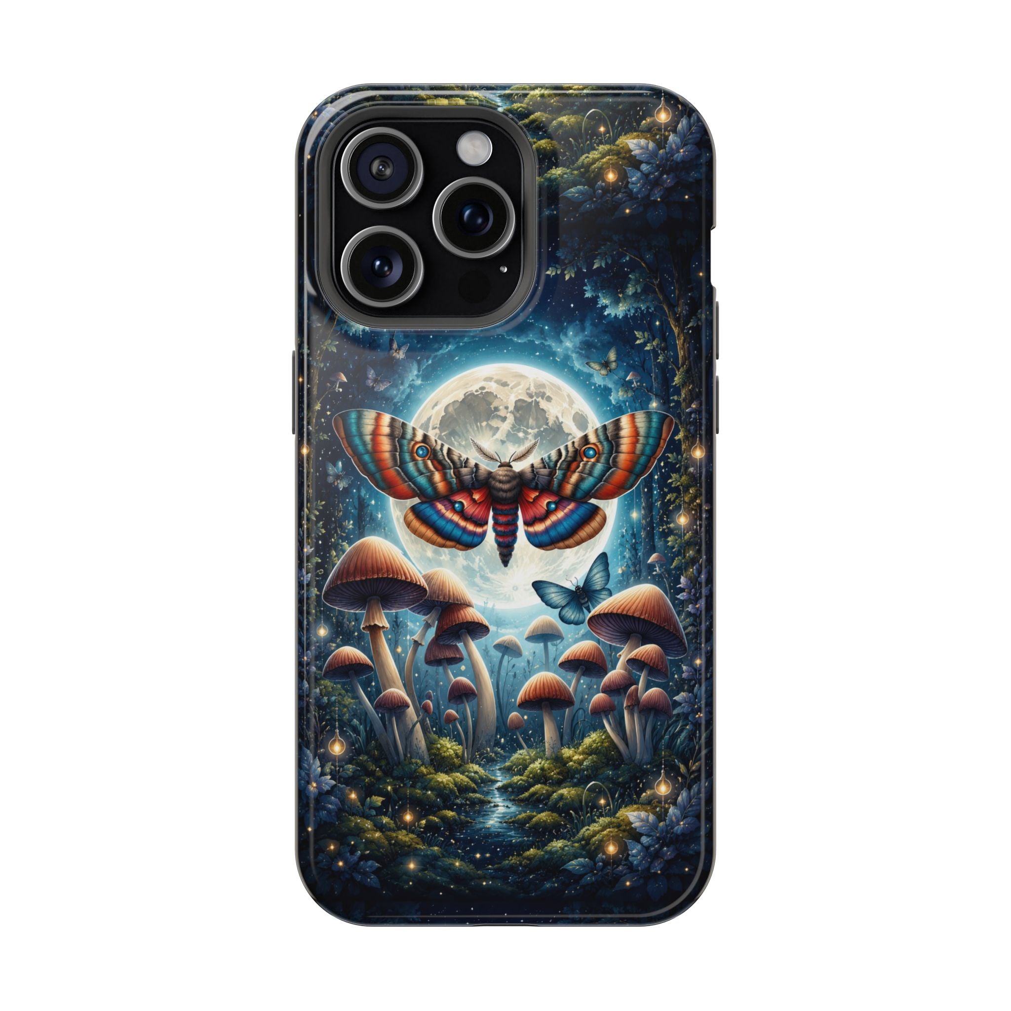 Mystic Moth Moon Phone Case – Whimsical MagSafe-Compatible Cover