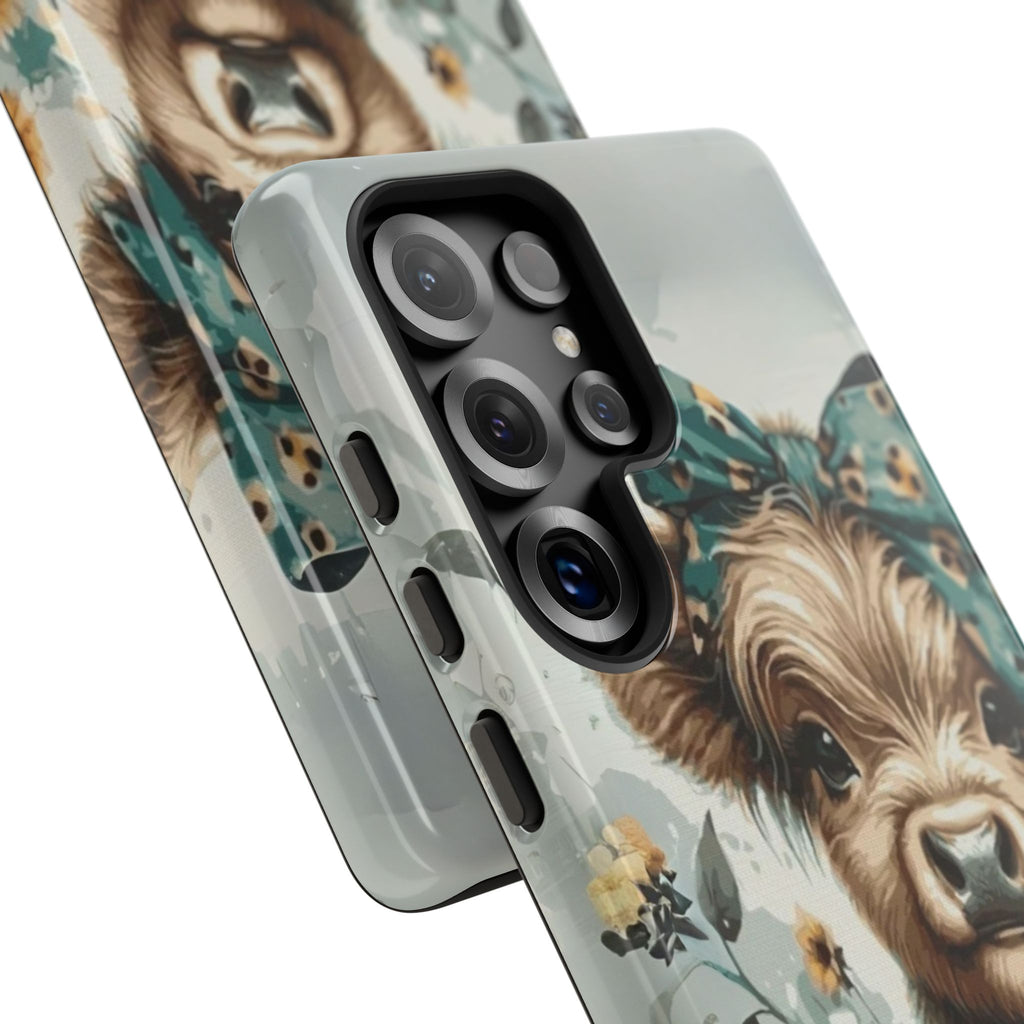 Adorable Cow Phone Case – Floral Farmhouse Design, Cute Animal Lover Gift