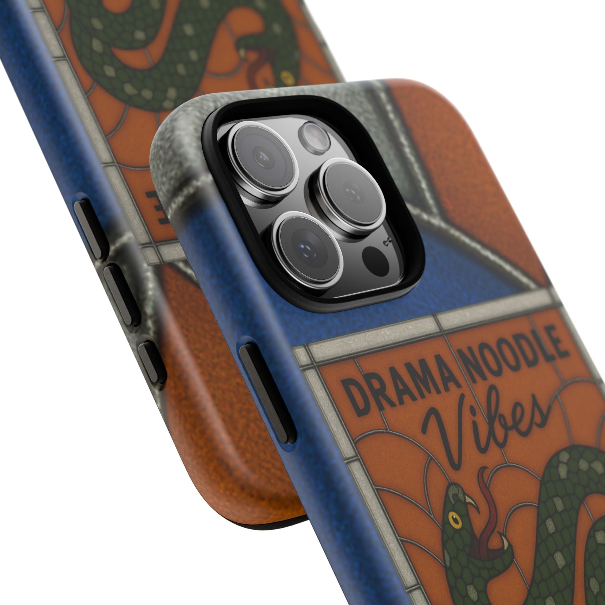Stained Glass Snake Phone Case – Vibrant Drama Noodle Aesthetic Cover
