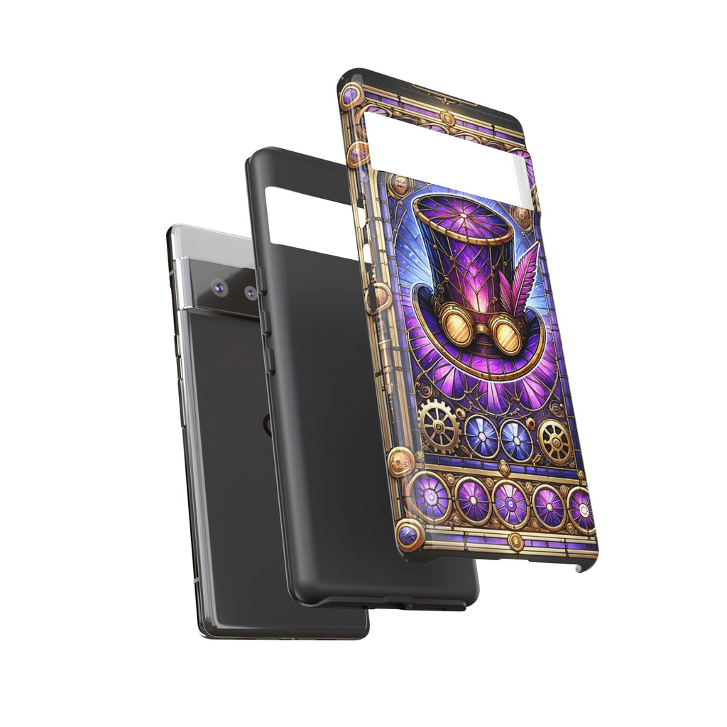 Stained Glass Steampunk Android Phone Case – 3D Full-Wrap Protective Cover with TPU Liner