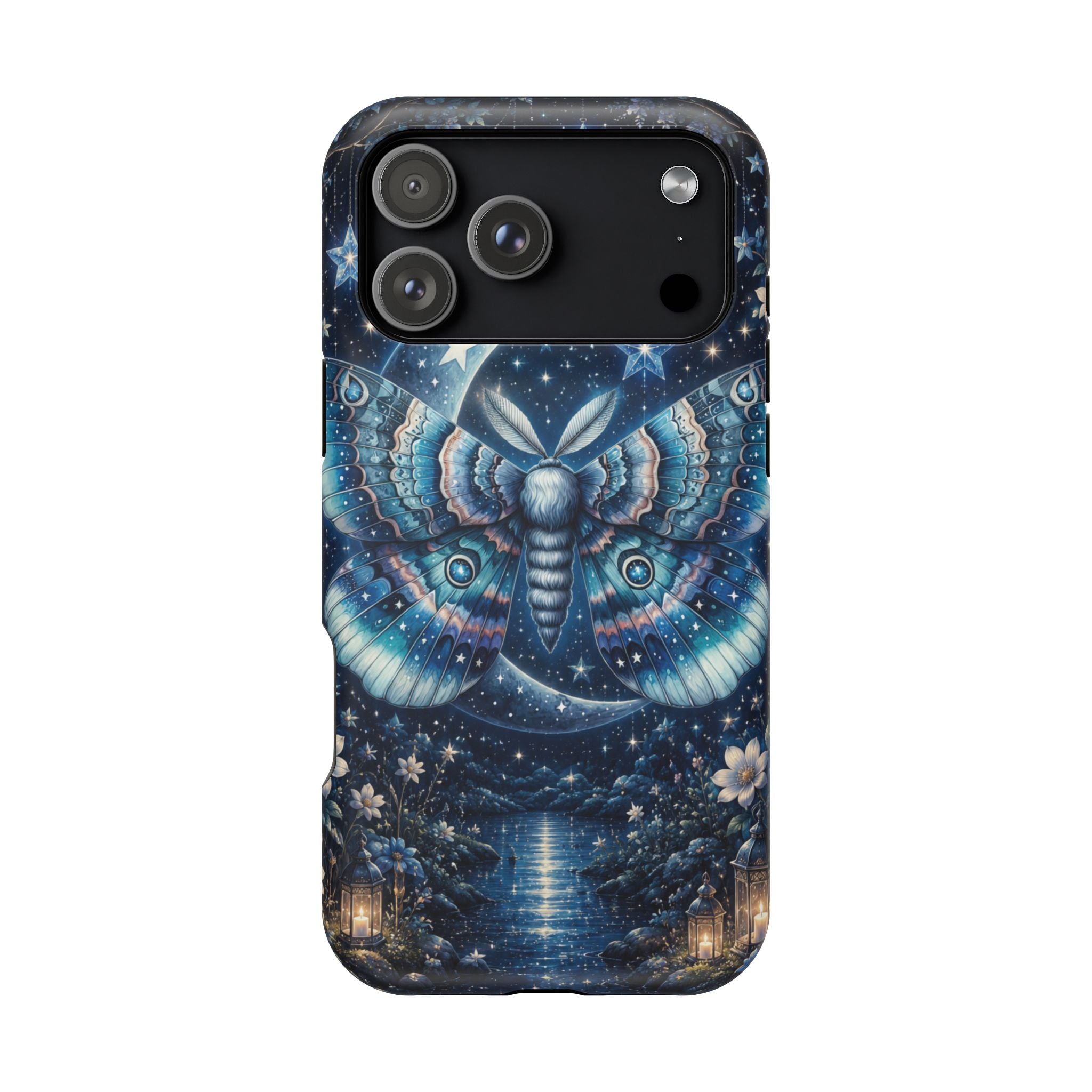Mystic Moth Moon Phone Case – Night Sky MagSafe-Compatible Cover