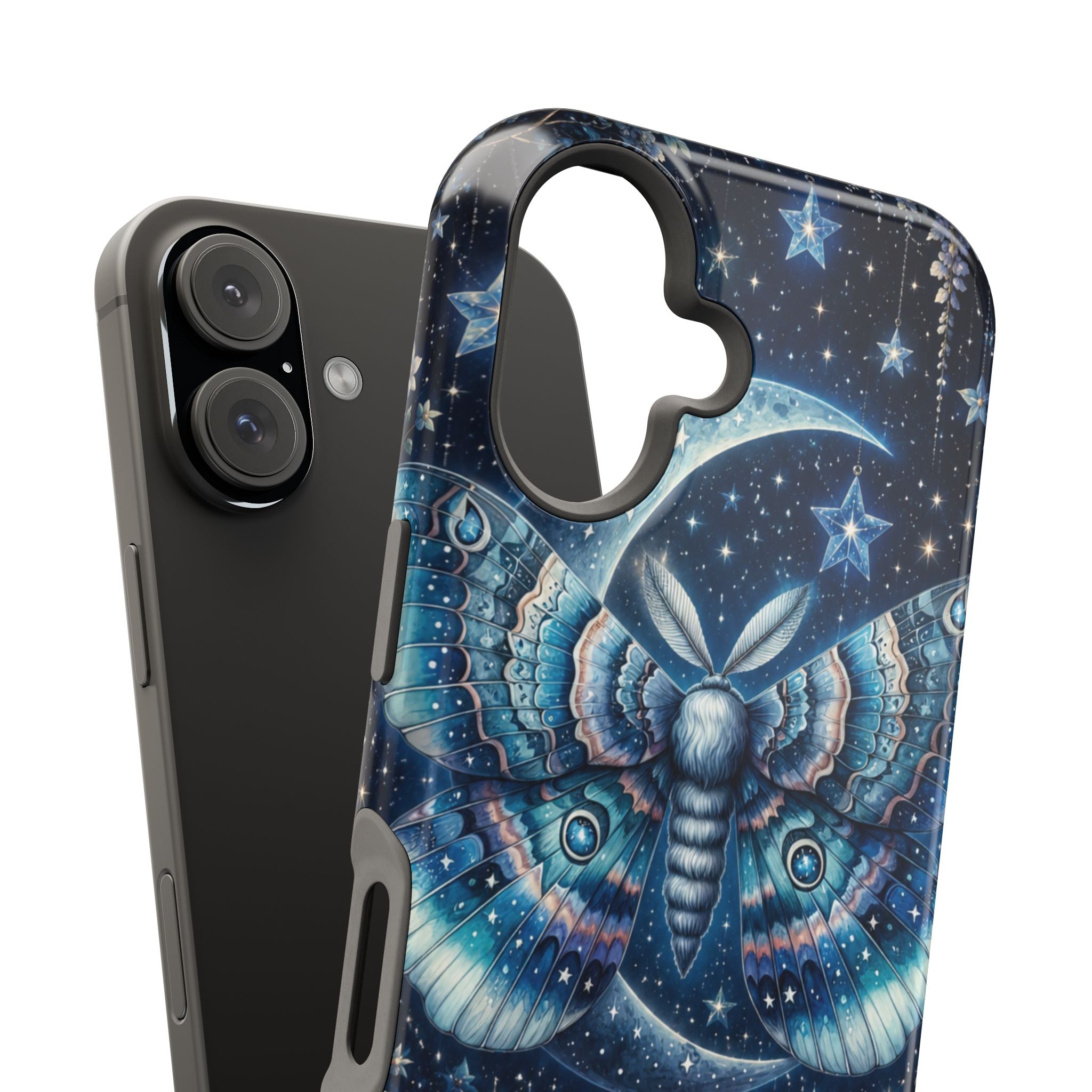 Mystic Moth Moon Phone Case – Night Sky MagSafe-Compatible Cover