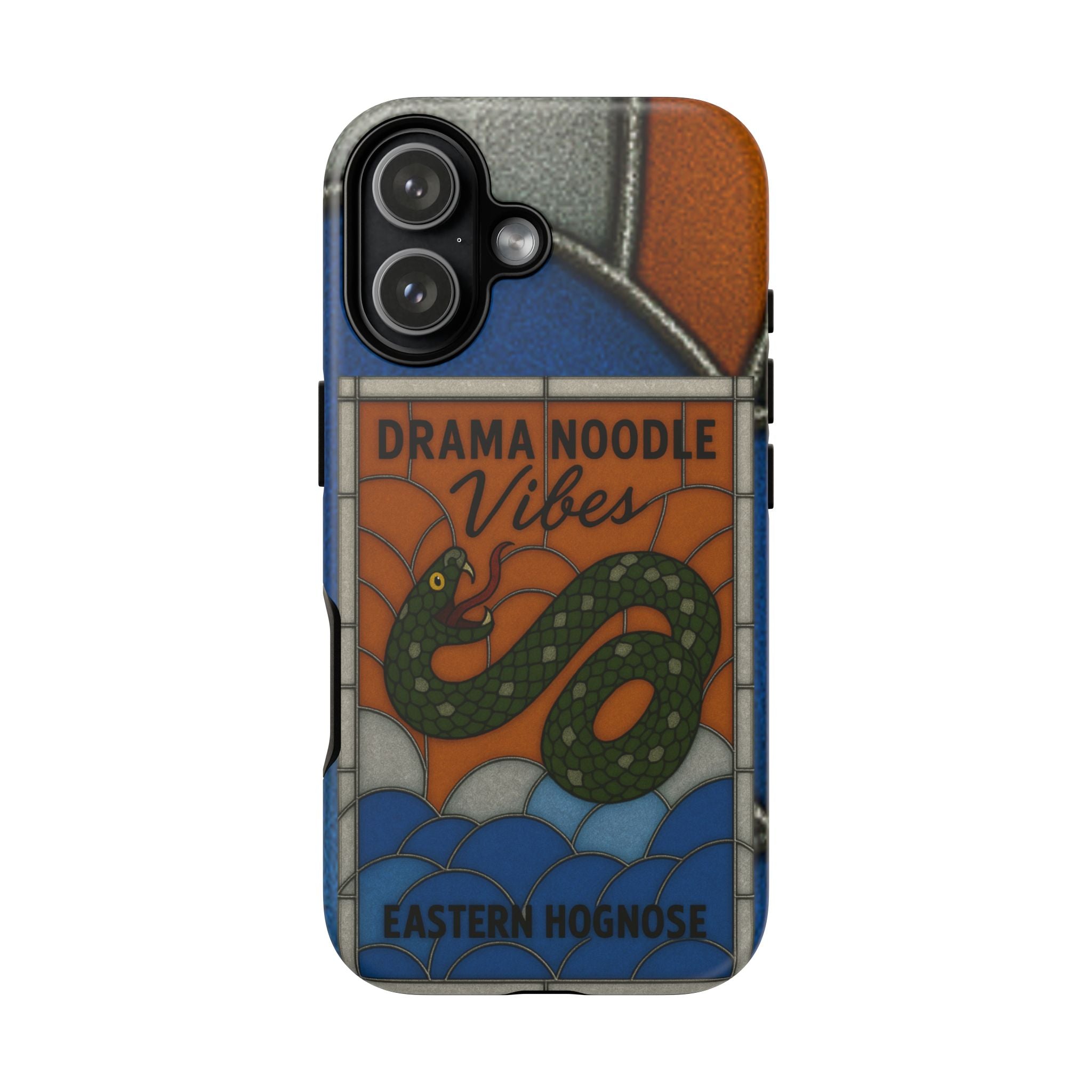 Stained Glass Snake Phone Case – Vibrant Drama Noodle Aesthetic Cover
