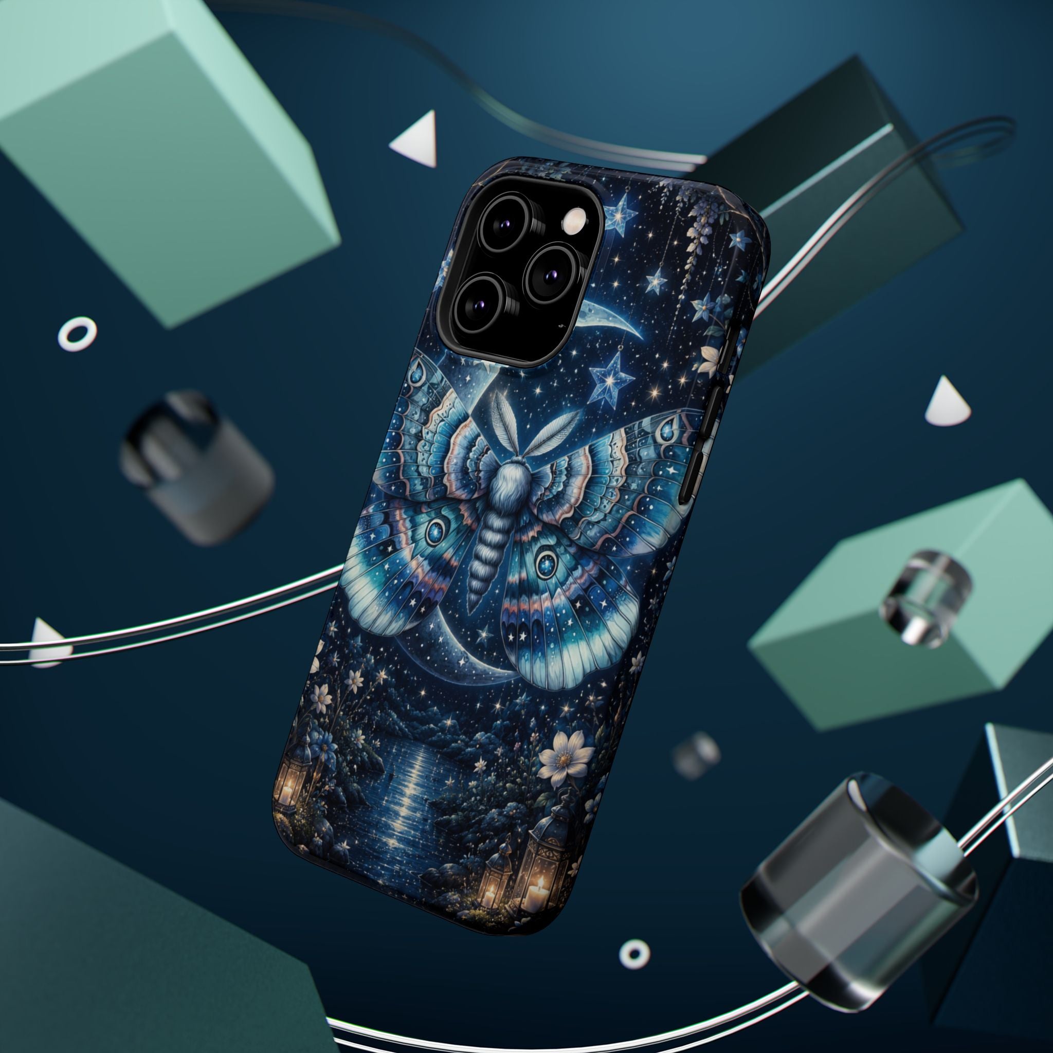 Mystic Moth Moon Phone Case – Night Sky MagSafe-Compatible Cover