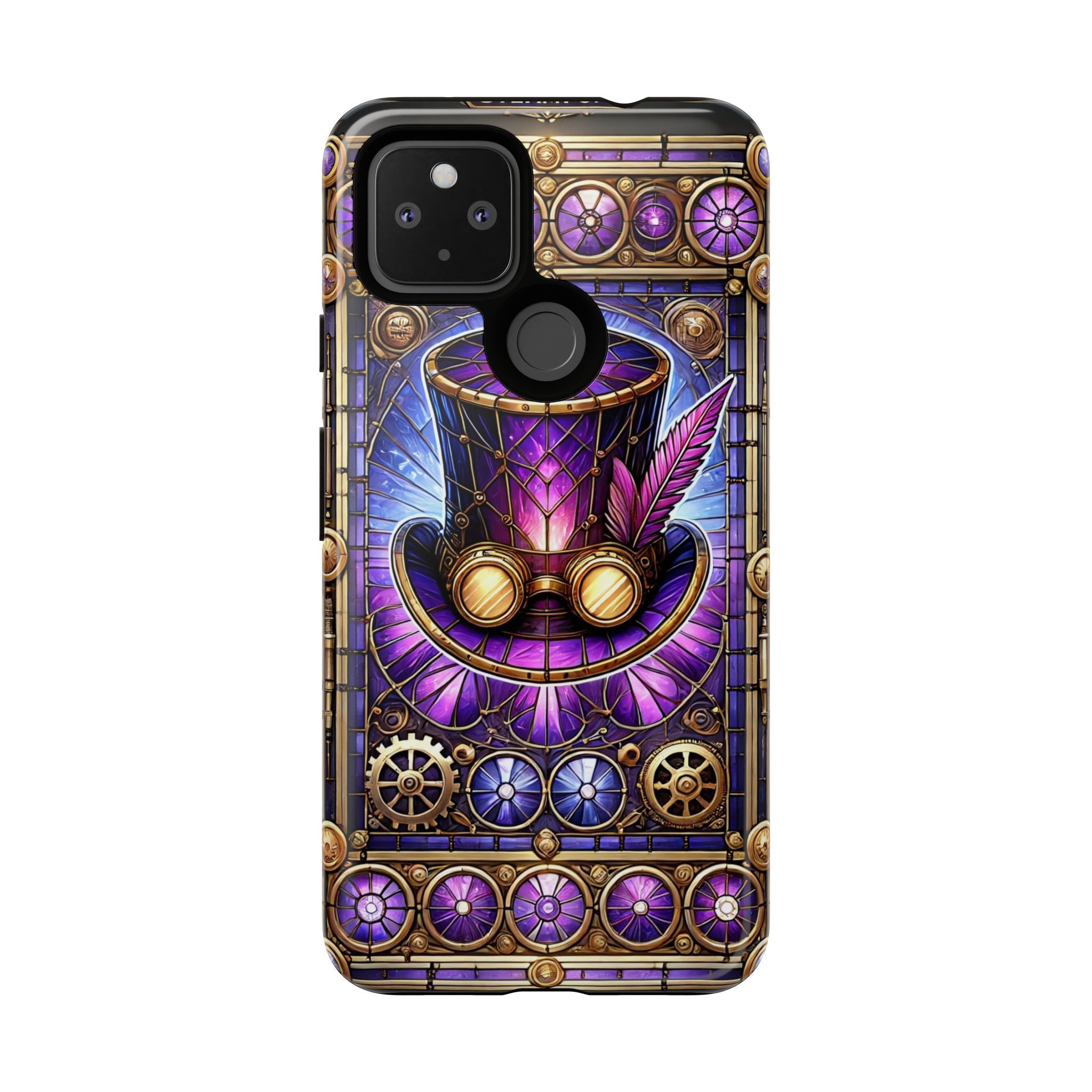 Stained Glass Steampunk Android Phone Case – 3D Full-Wrap Protective Cover with TPU Liner