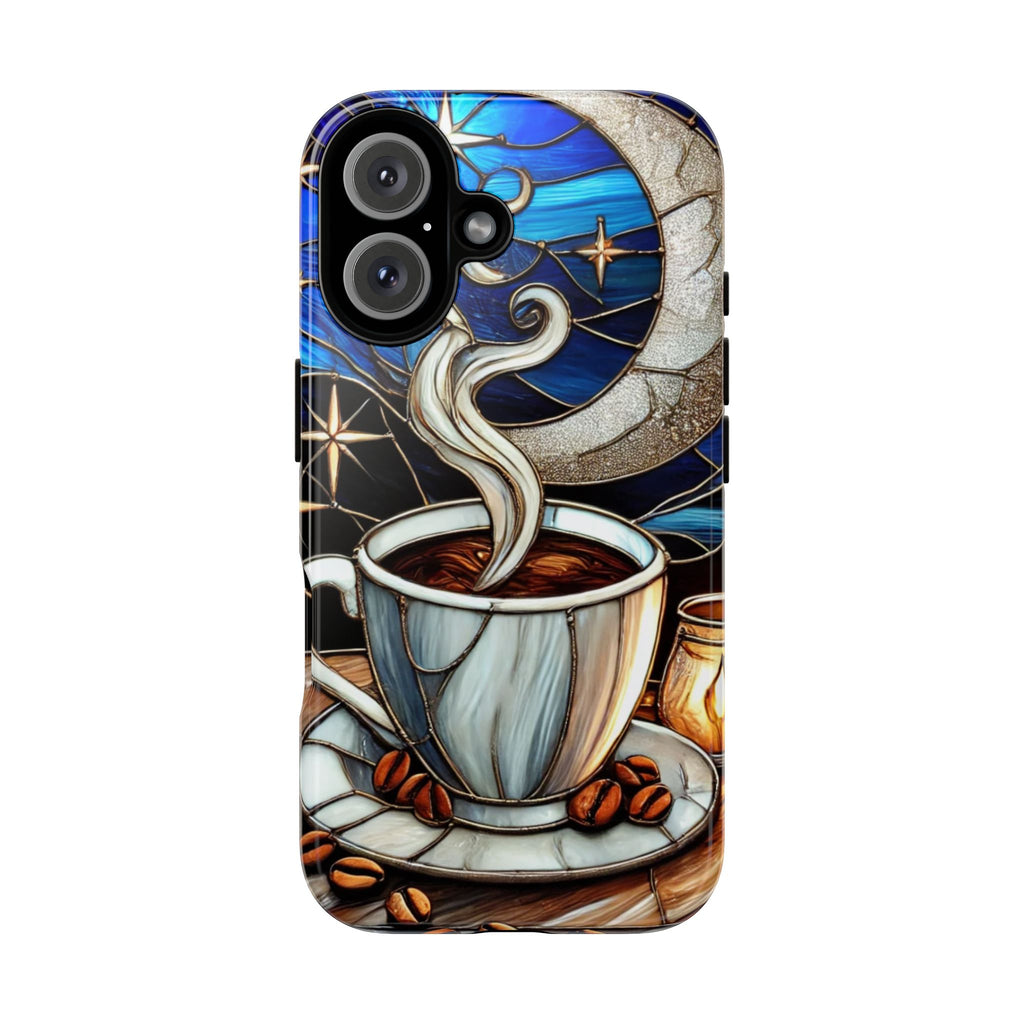 Stained Glass Coffee Phone Case – Cozy Artistic Design for Coffee Lovers
