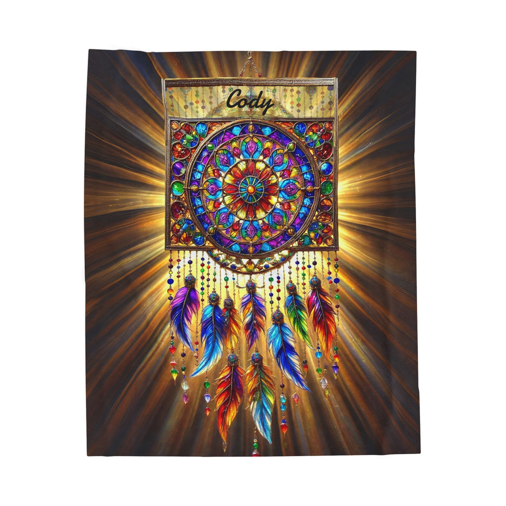 Dreamcatcher Velveteen Plush Blanket, Native American Throw, Meditation and Relaxation 50"x60" Throw Blanket