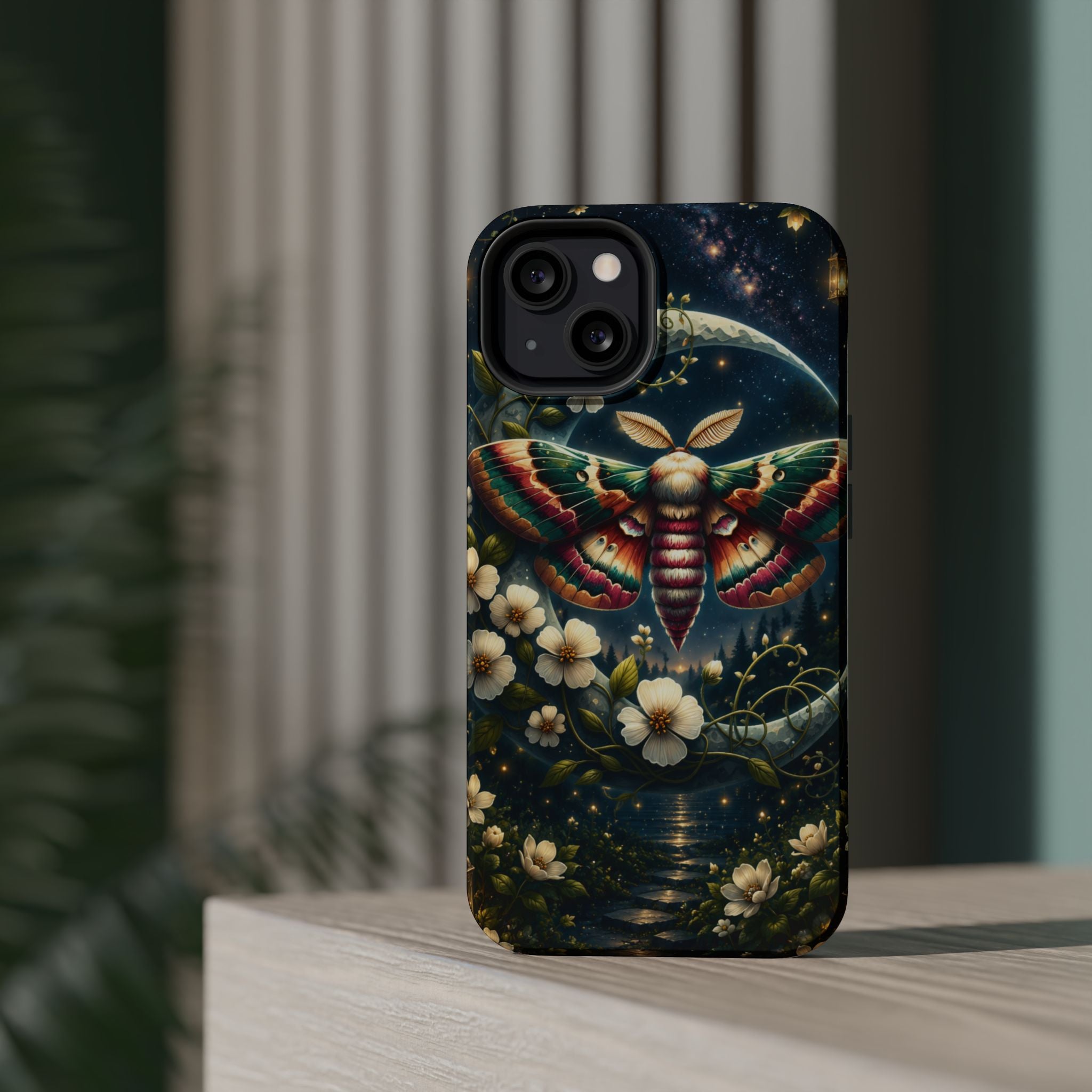 Mystic Moth Floral Nightscape Phone Case – MagSafe Cover
