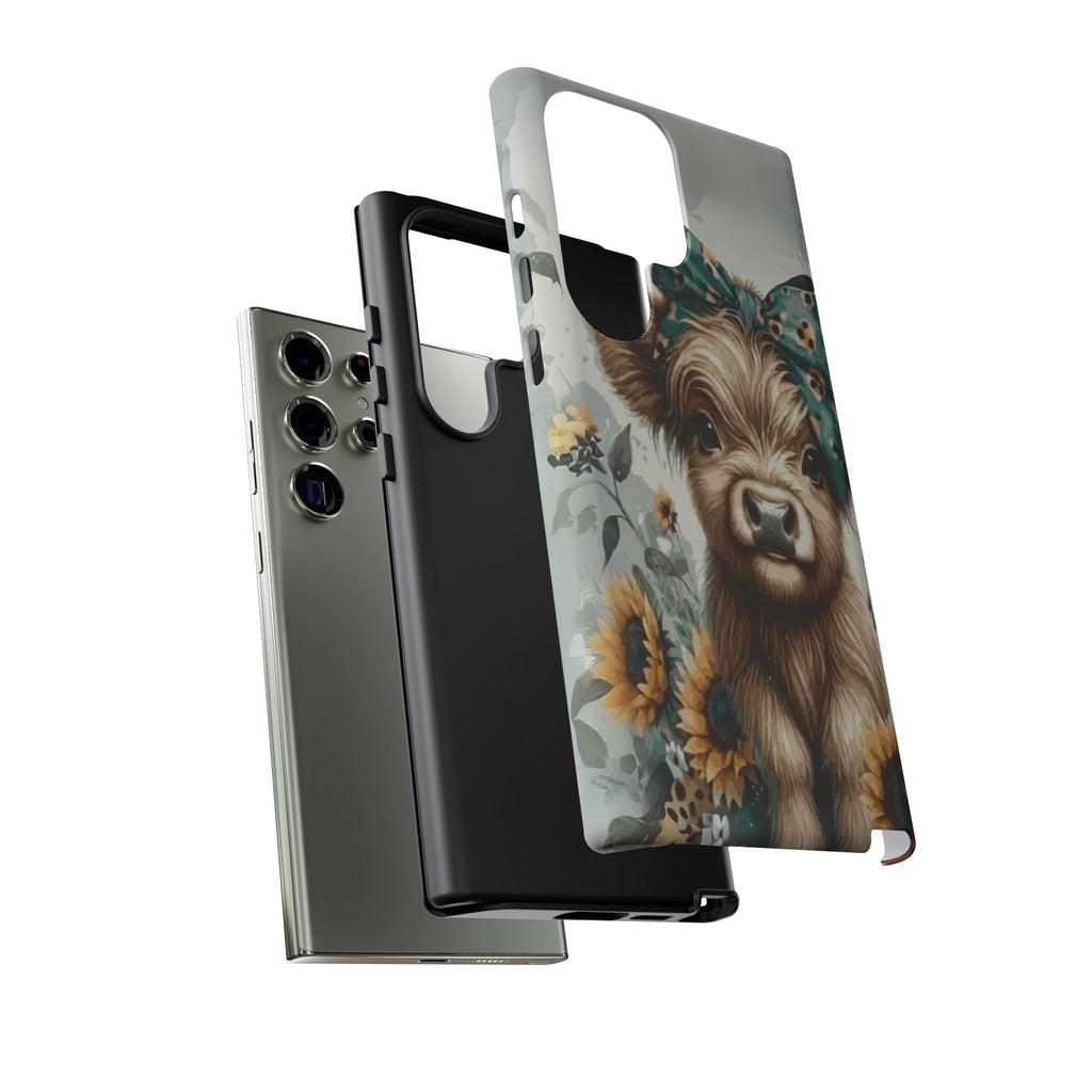 Adorable Cow Phone Case – Floral Farmhouse Design, Cute Animal Lover Gift