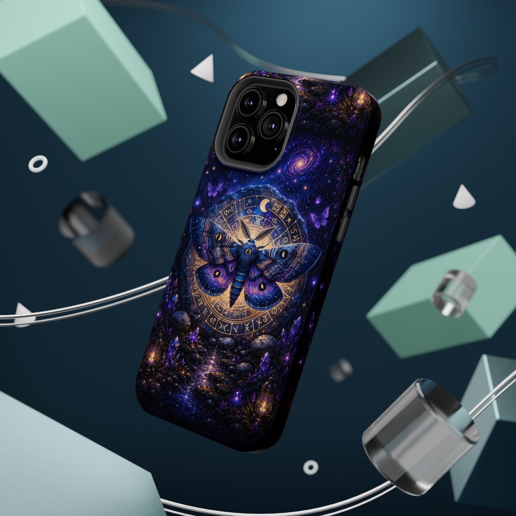 Astrological Moth Phone Case – Celestial MagSafe-Compatible Cover