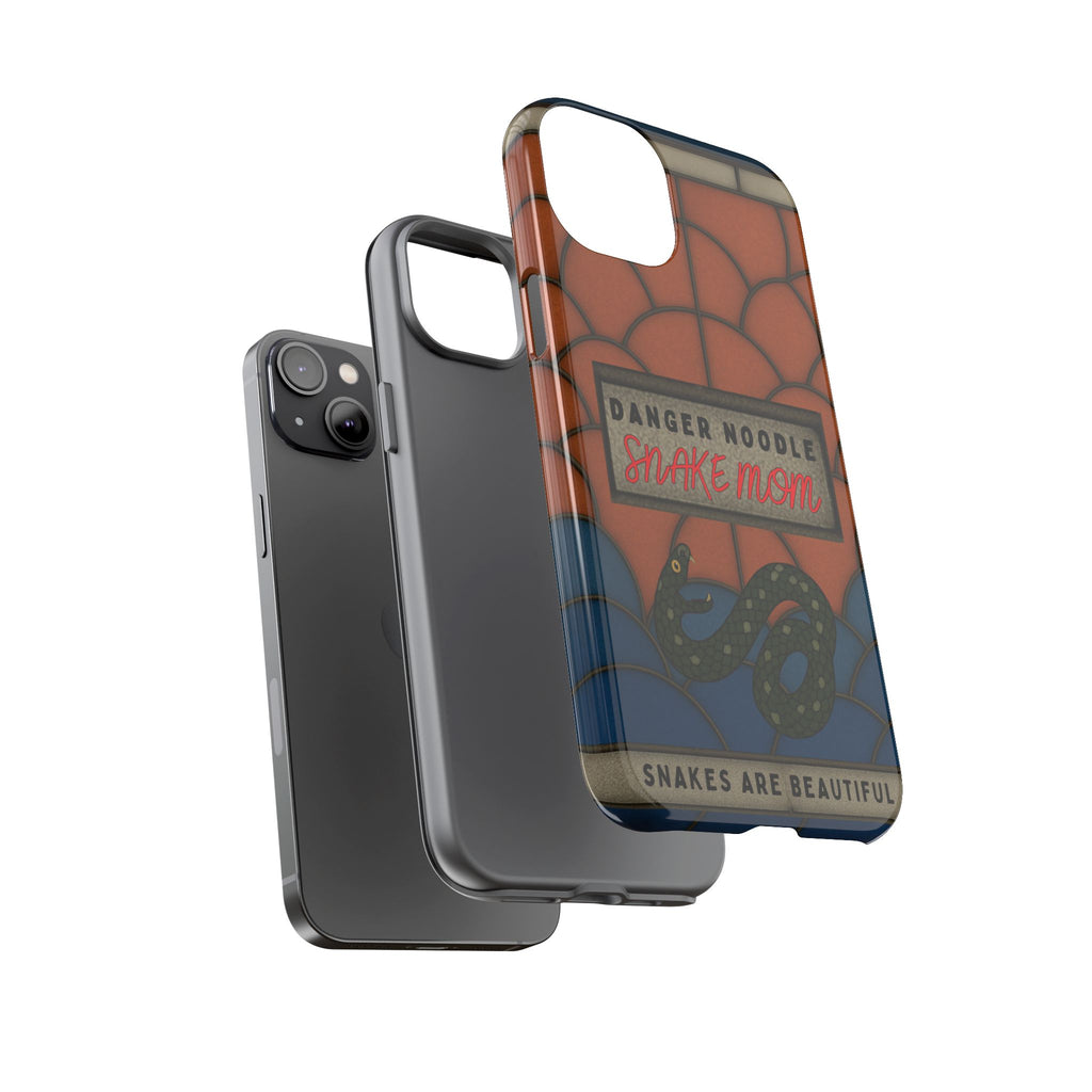 Danger Noodle Snake Mom Phone Case | Snakes Are Beautiful |Stained Glass Snake Art | Funny Snake Lover Gift |  Reptile Mom Phone Cover