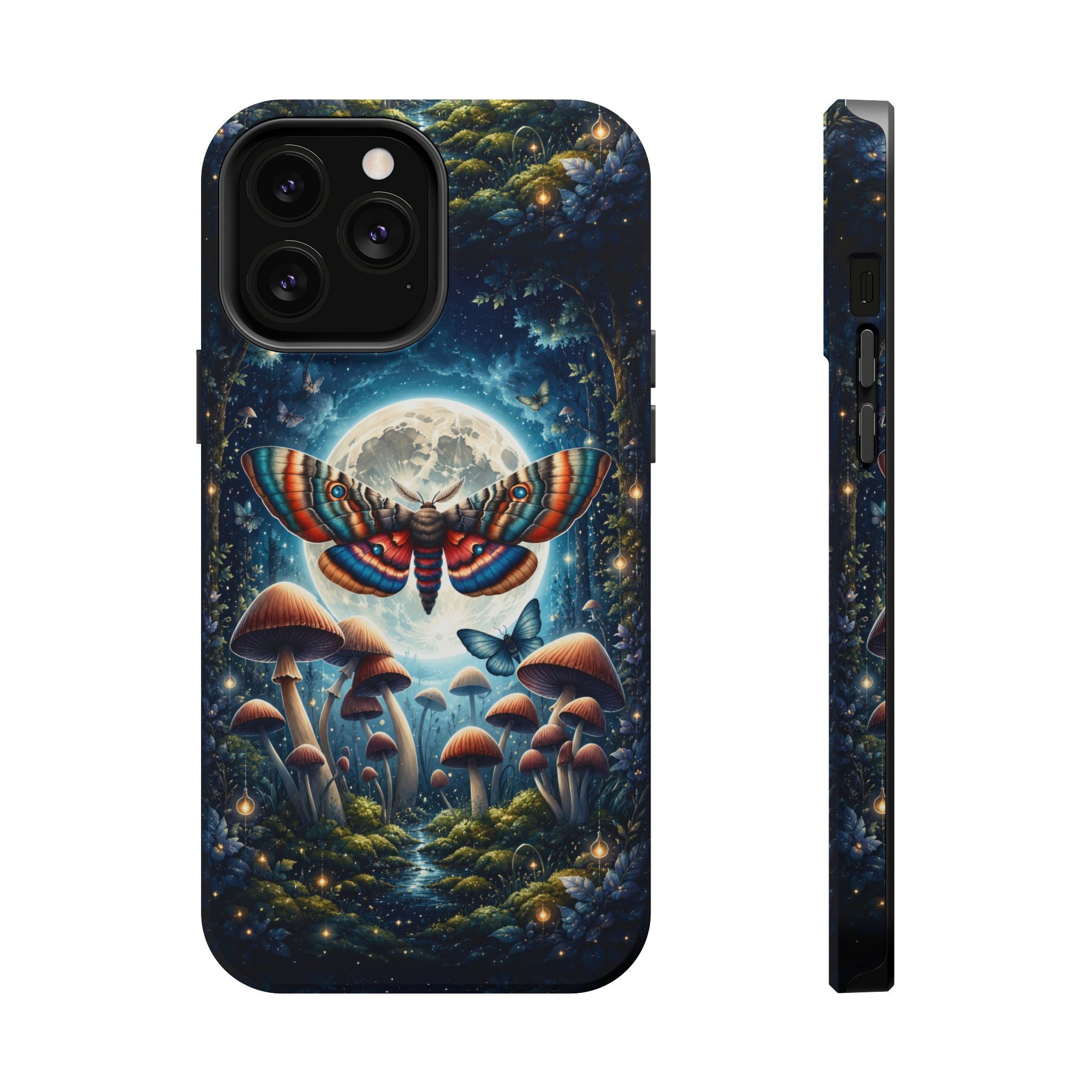 Mystic Moth Moon Phone Case – Whimsical MagSafe-Compatible Cover